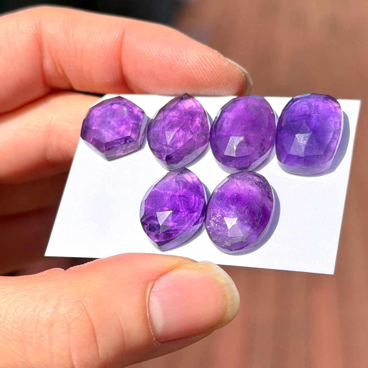 Brazilian Amethyst (High dome) Cabochon Rose cut - Choose your Stone (W10)