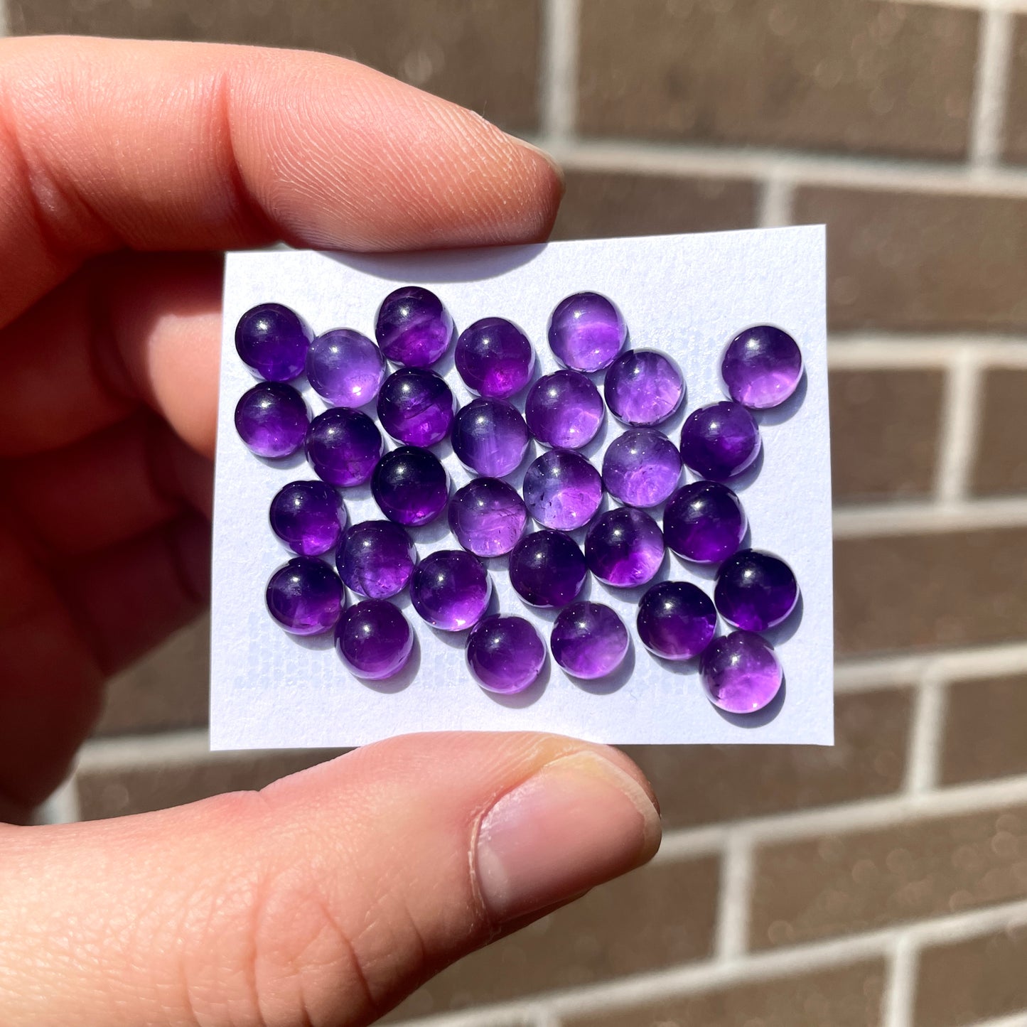 6mm Purple Amethyst Round Cabochons Smooth - Set of 3 (W6)