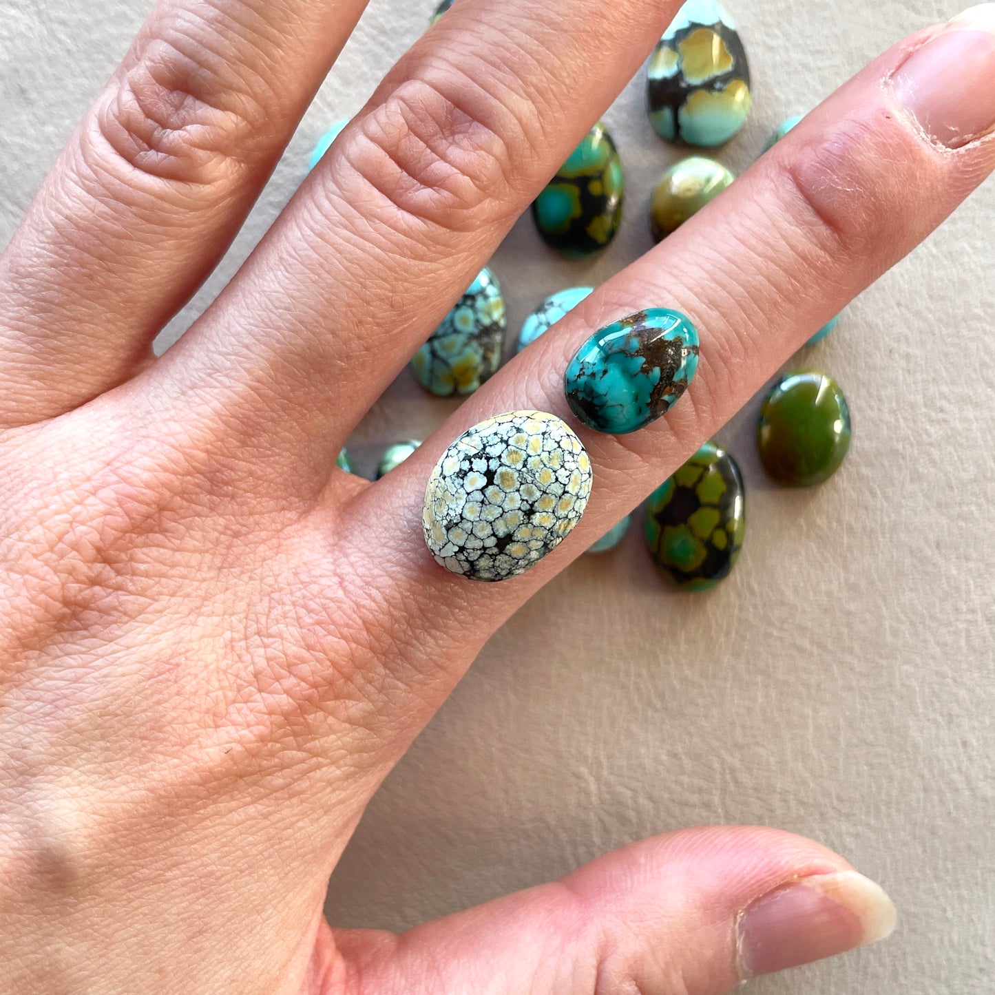 10-18mm Hubei Turquoise Cabochon Smooth (Backed) - Choose your Stone (W6)