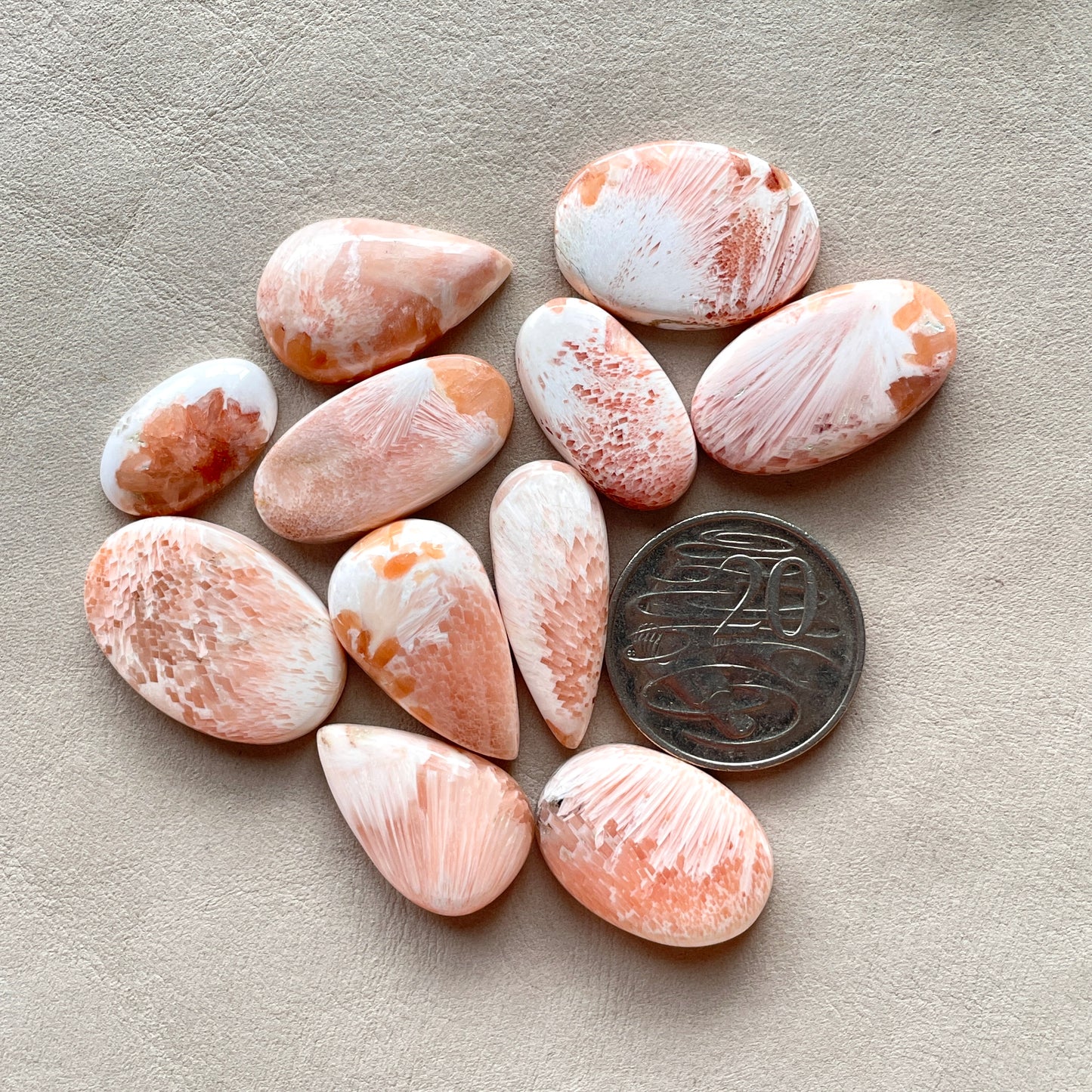 22-32mm Peach Scolecite Cabochon Smooth - Choose your Stone (W5)