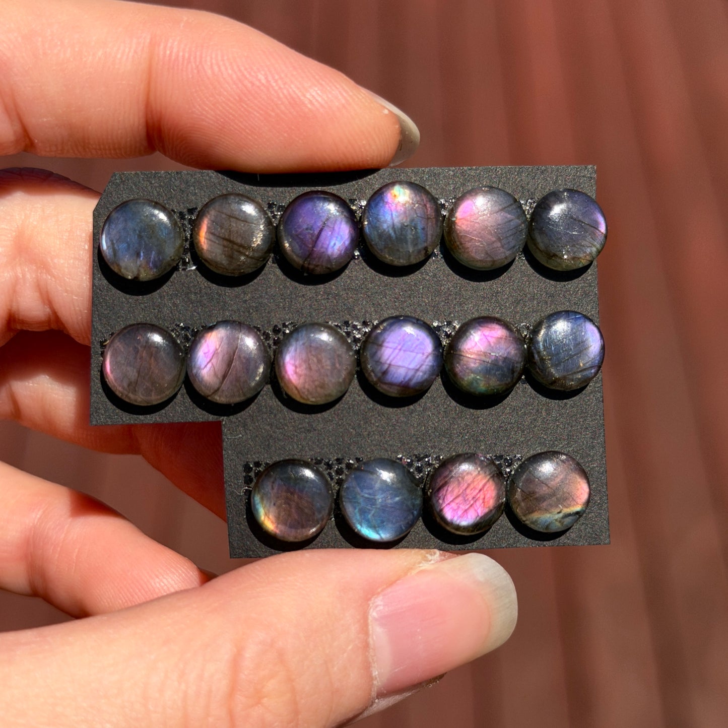 8mm Purple & Pink Labradorite Round Cabochon Smooth - Choose your Stone (W8)