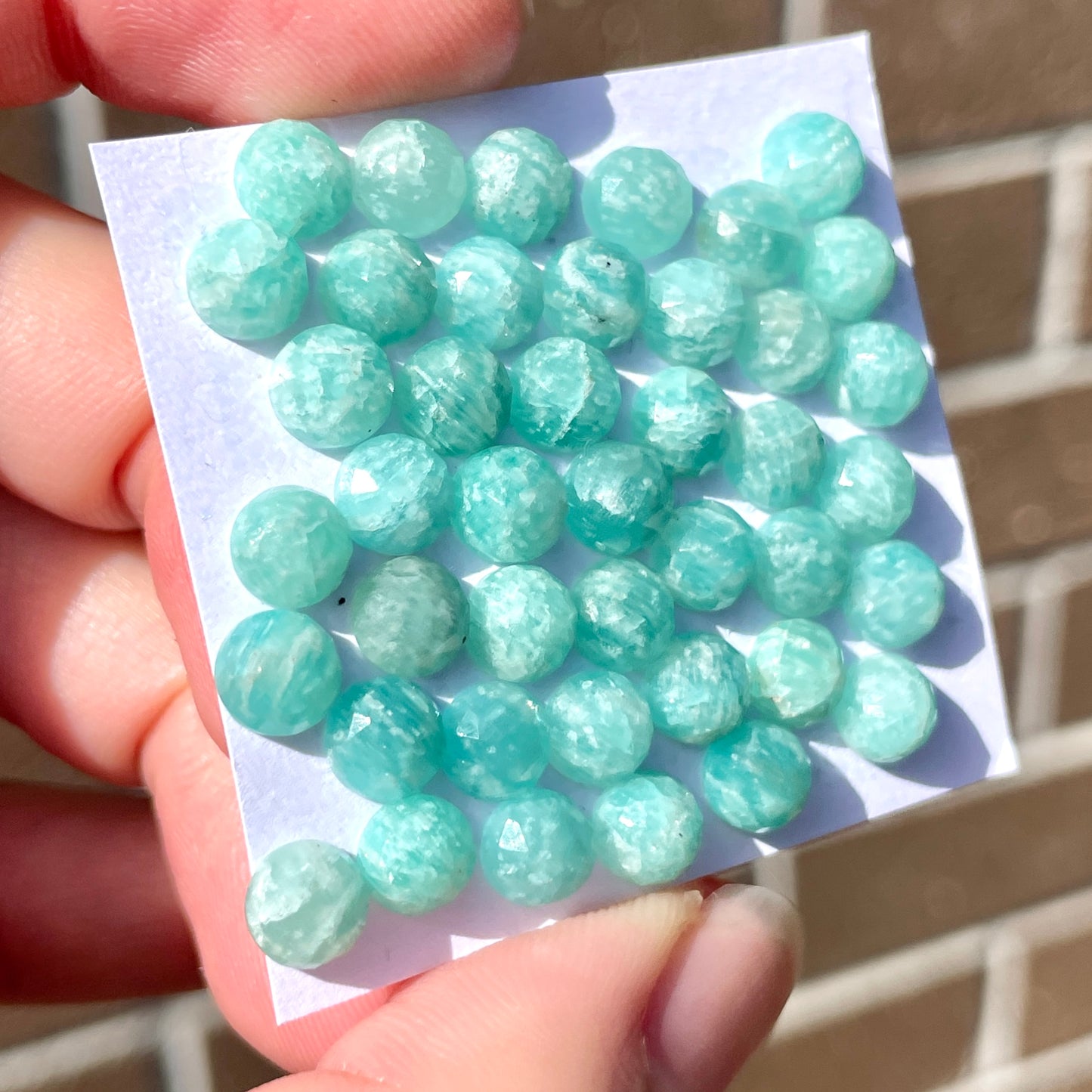 6mm Amazonite Cabochons Rosecut Round - Set of 3 (E13)