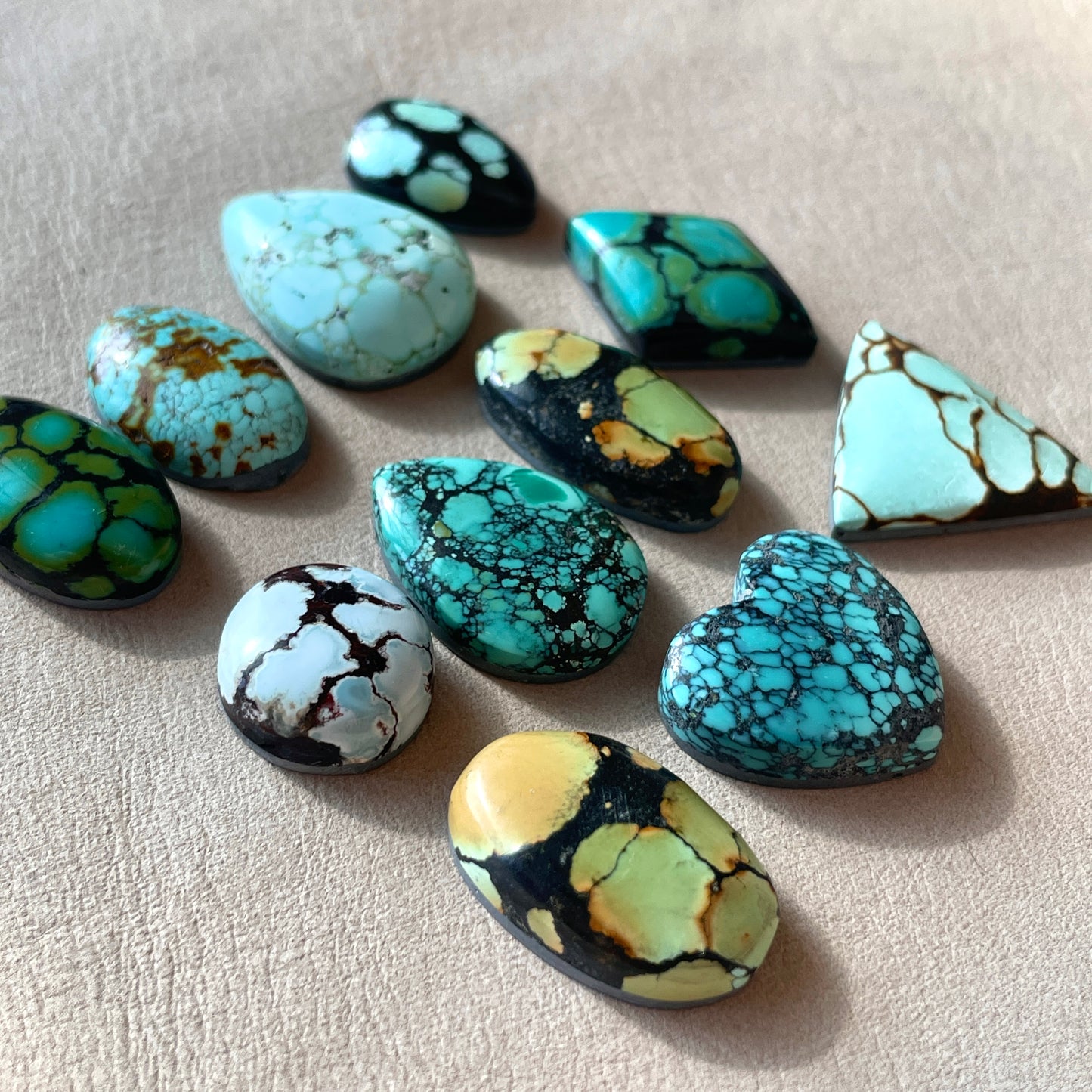 Hubei Turquoise Cabochon Smooth (Backed) - Choose your Stone (A-W2)
