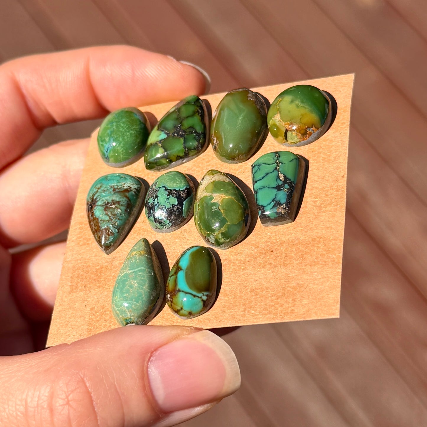 14-20mm Hubei Turquoise Cabochon Smooth (Backed) - Choose your Stone (E9)