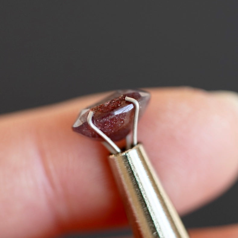 Rainbow Confetti Bloodshot Iolite Faceted Oval (Pavilion Back) (A7) 10.5x7mm