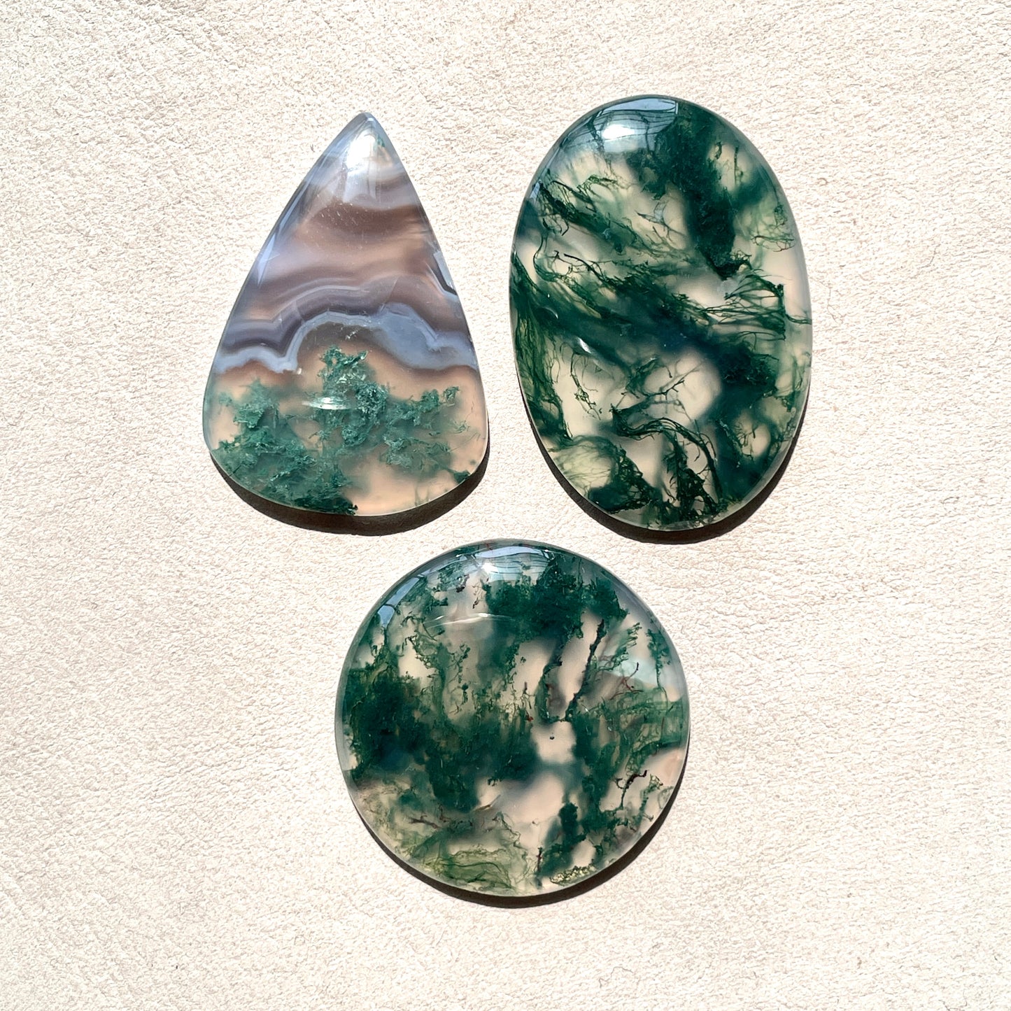 27-34mm Green Moss Agate Cabochon - Choose your Stone (W8)