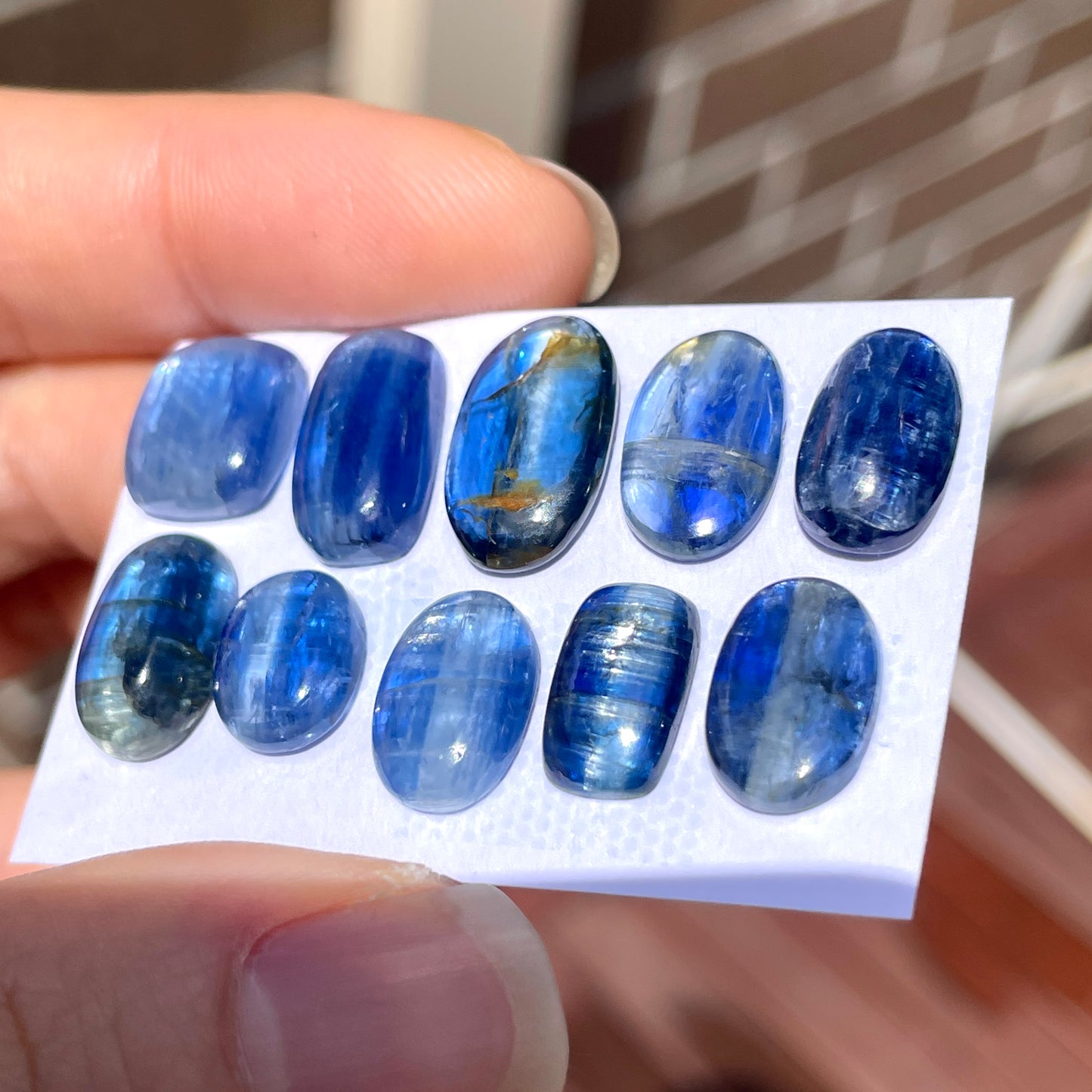 11-16mm Indigo Blue Kyanite Oval Cabochon Smooth - Choose your Stone (W10)