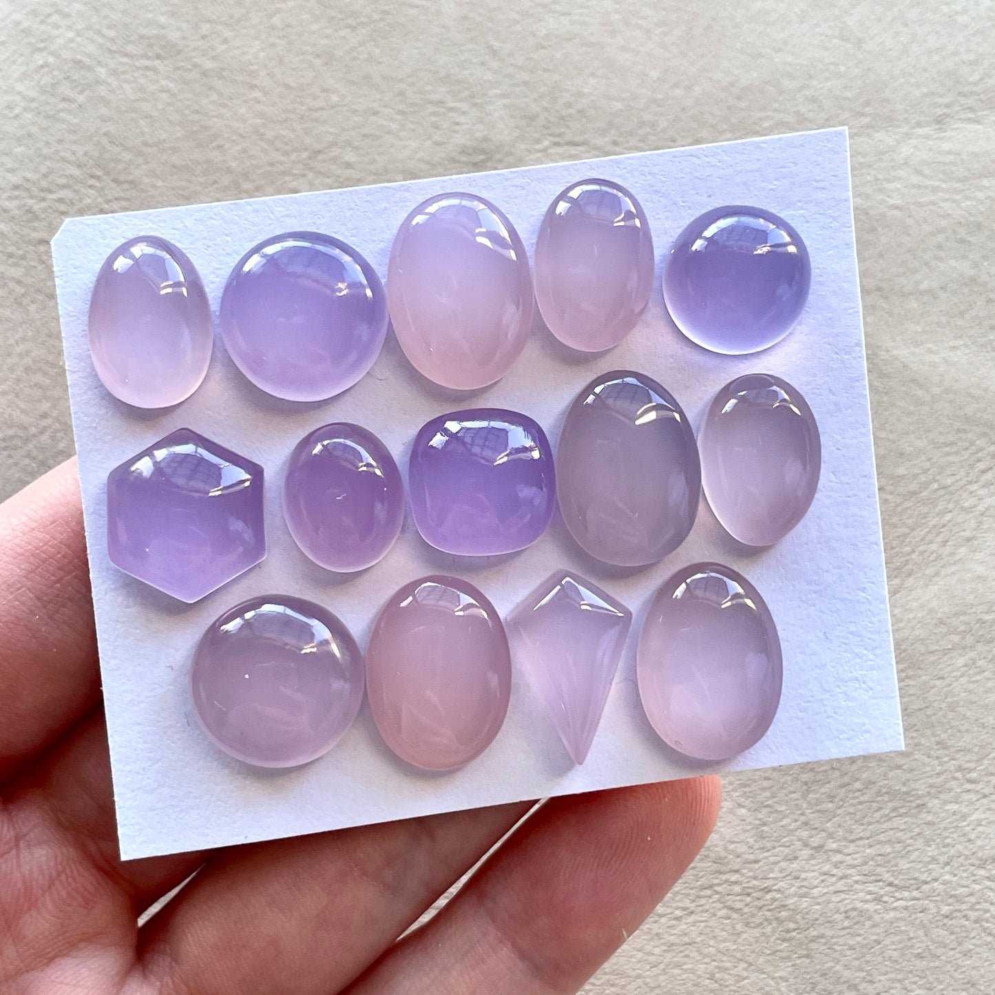 12-16mm Lavender (Purple) Chalcedony Cabochon Smooth - Choose your Stone (W6)