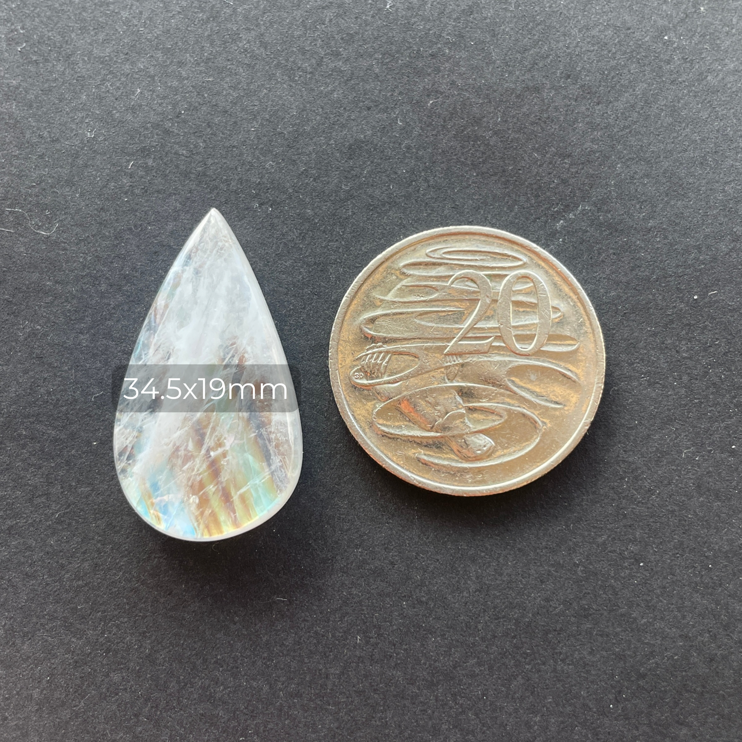 Rainbow Moonstone Teardrop Cabochon (F)