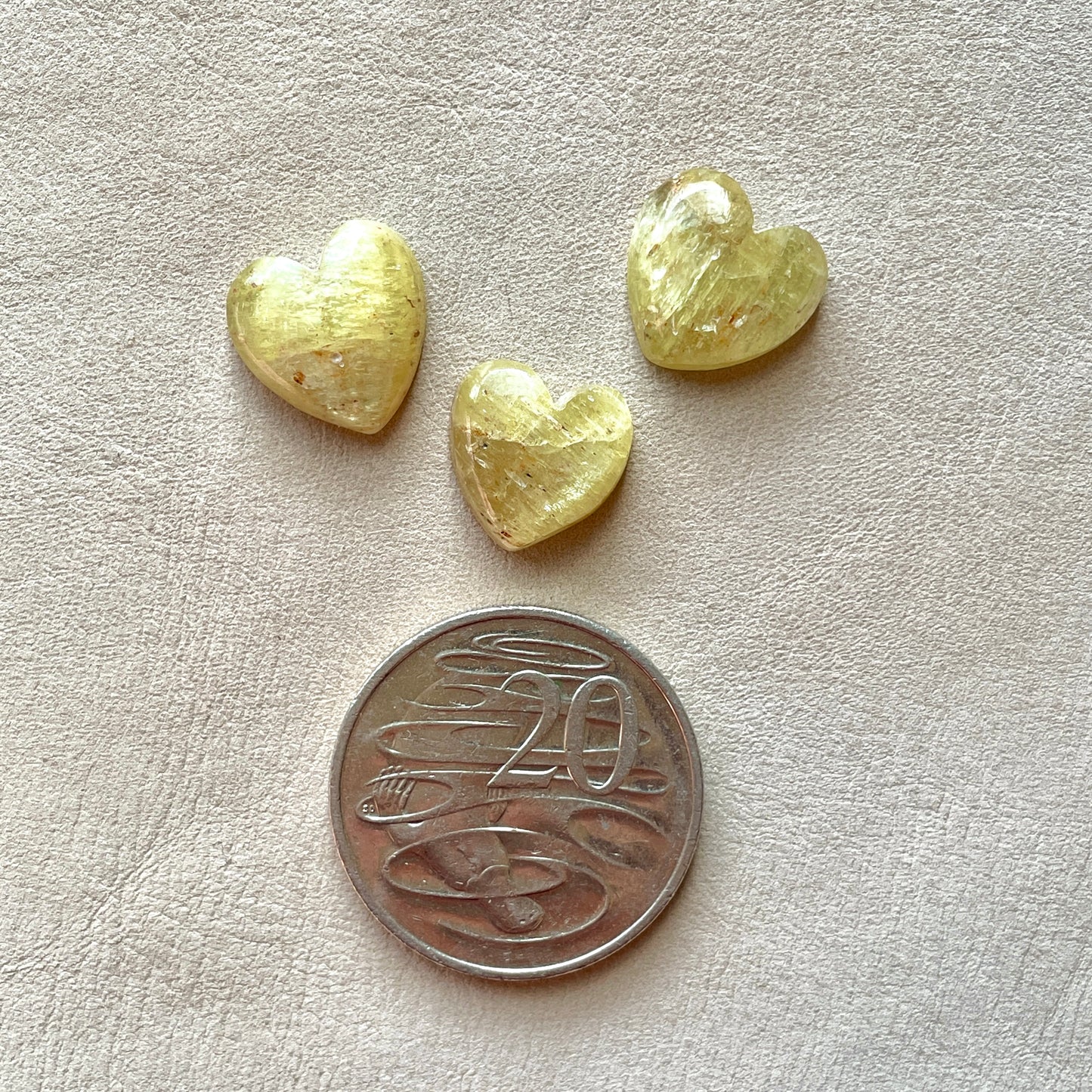 Chatoyant Yellow Apatite Heart Cabochon - Choose your Stone (W4)