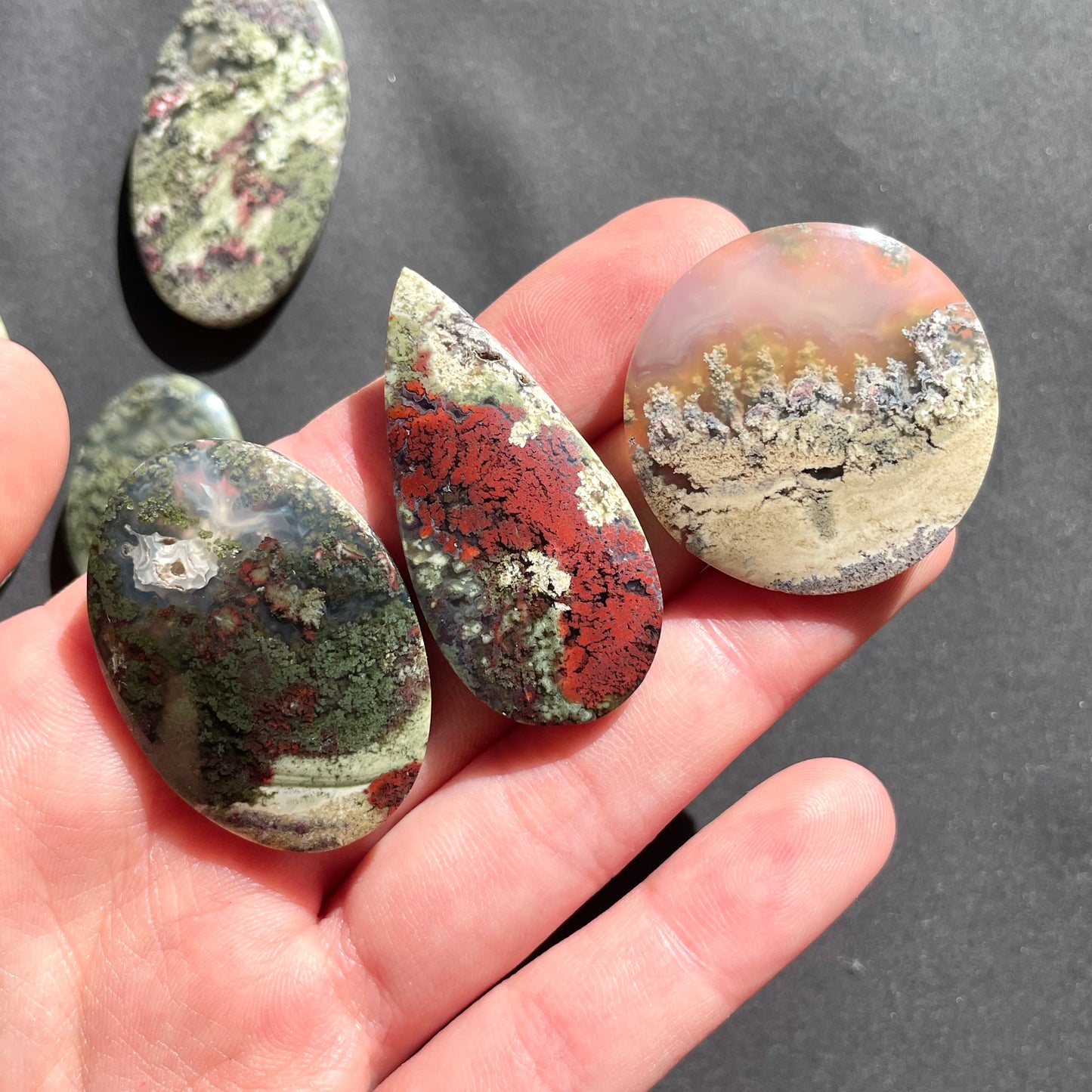 Red/Green Moss Agate Cabochon - Choose your Stone (W6)