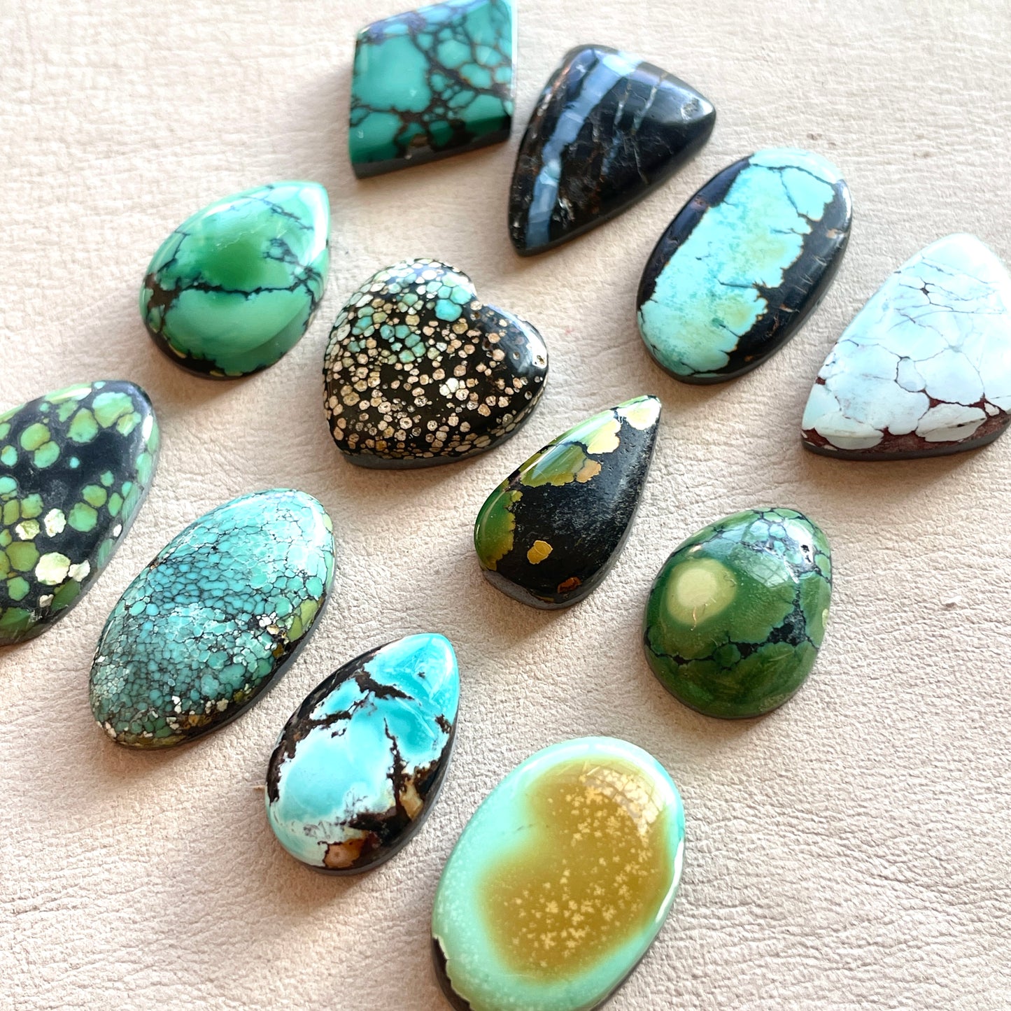 18-25mm Hubei Turquoise Cabochon Smooth (Backed) - Choose your Stone (W9)