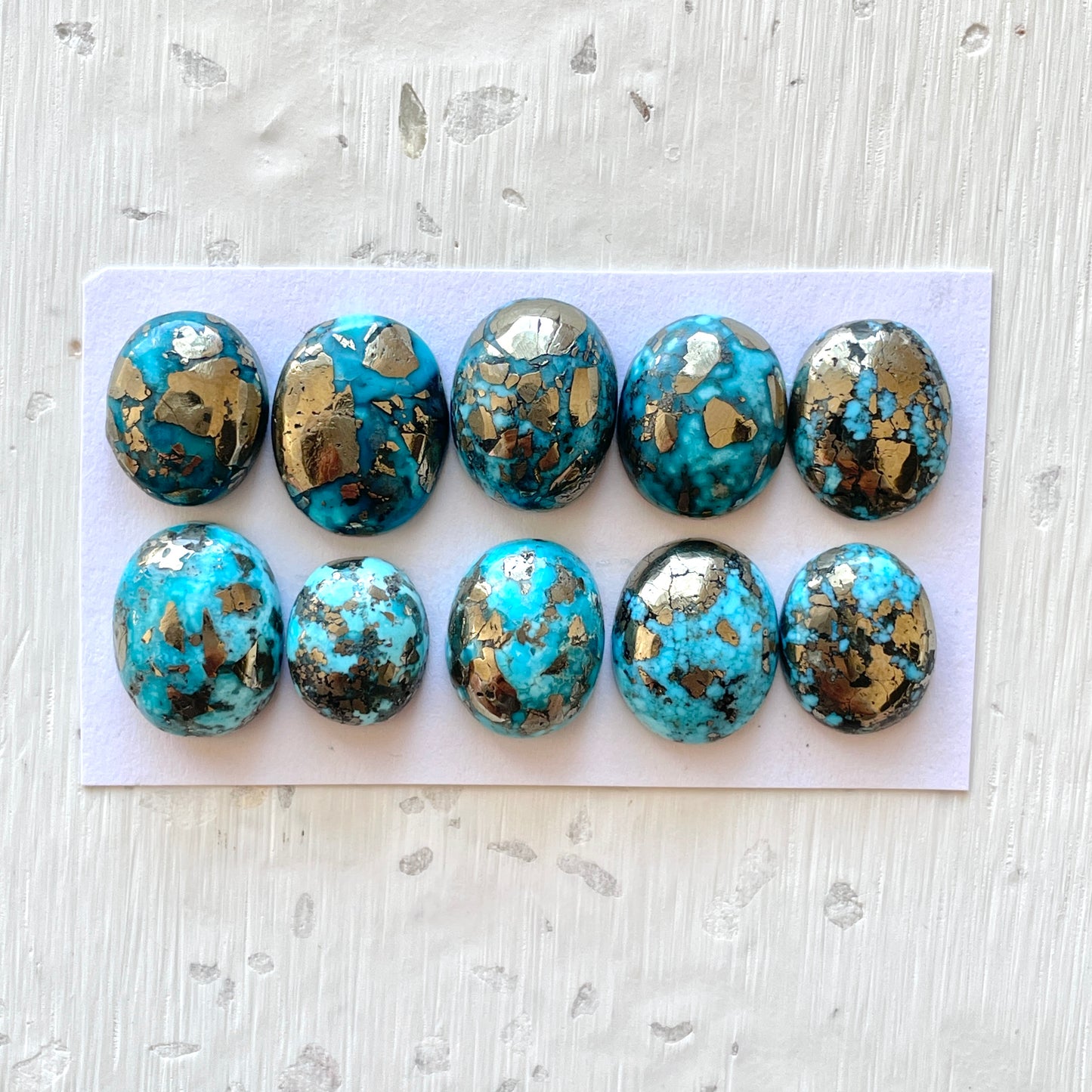 Morenci Turquoise with Pyrite Cabochon Smooth - Choose your Stone (W1)