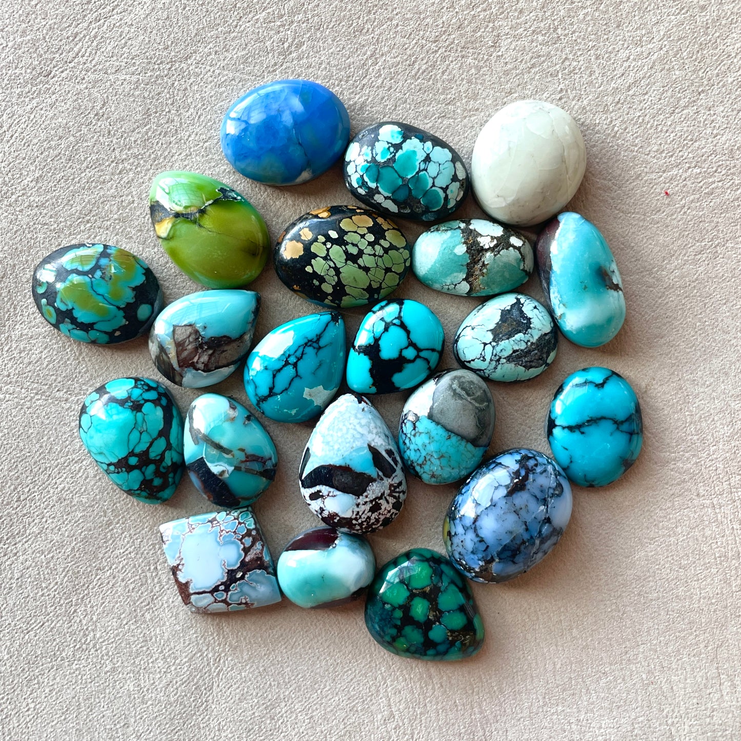 11-17mm Hubei Turquoise Cabochon Smooth (Backed) - Choose your Stone (C3-W4)
