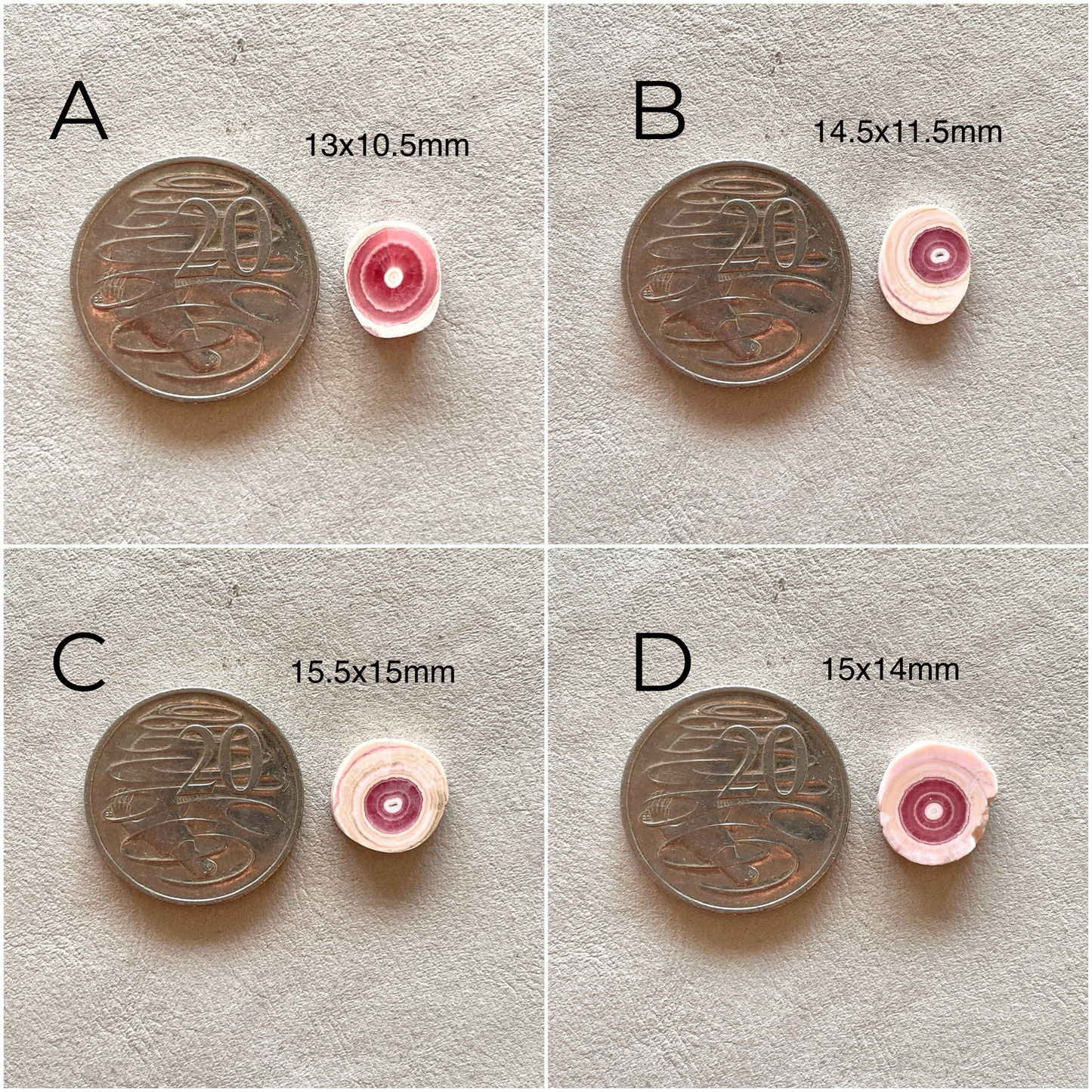 Argentina Rhodochrosite Stalactite Slice/Cabochon Polished - Choose your Slice (W9)