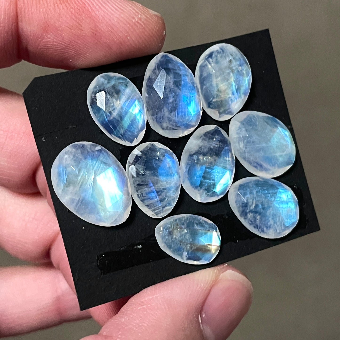 11-15mm Rainbow Moonstone Cabochon Rose cut - Choose your Stone (W8)