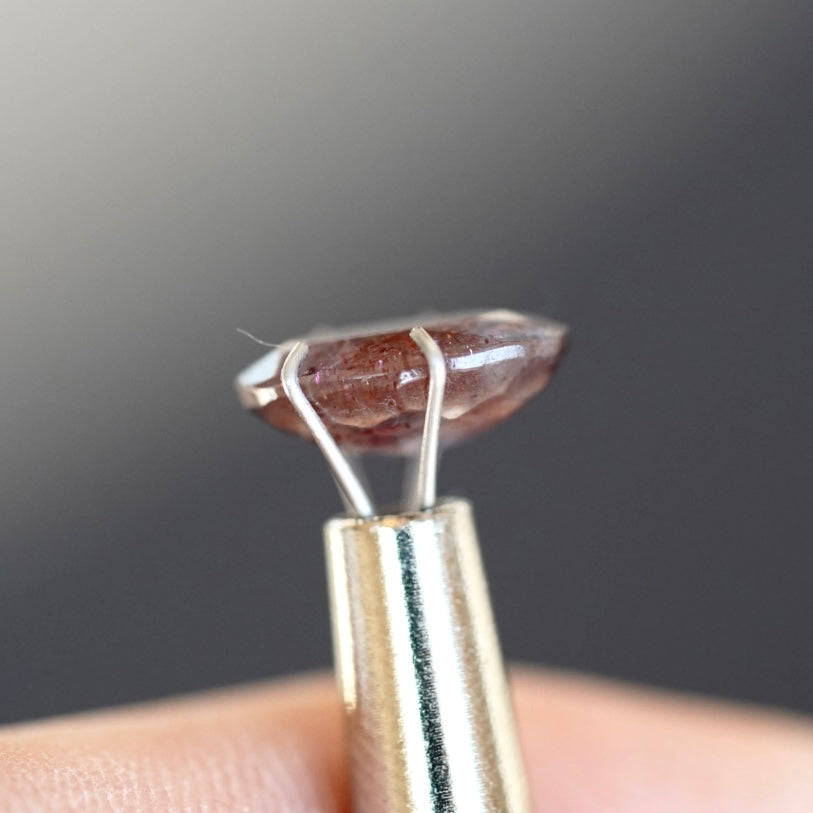 Rainbow Confetti Bloodshot Iolite Faceted Oval (Pavilion Back) (A1) 10.5x7.5mm