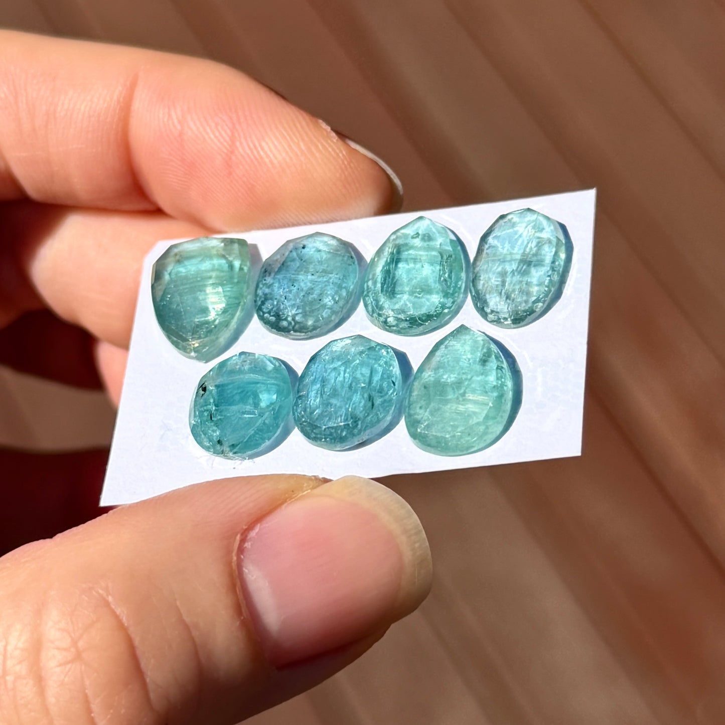 Aqua Kyanite Cabochon Rose cut - Choose your Stone (E9)