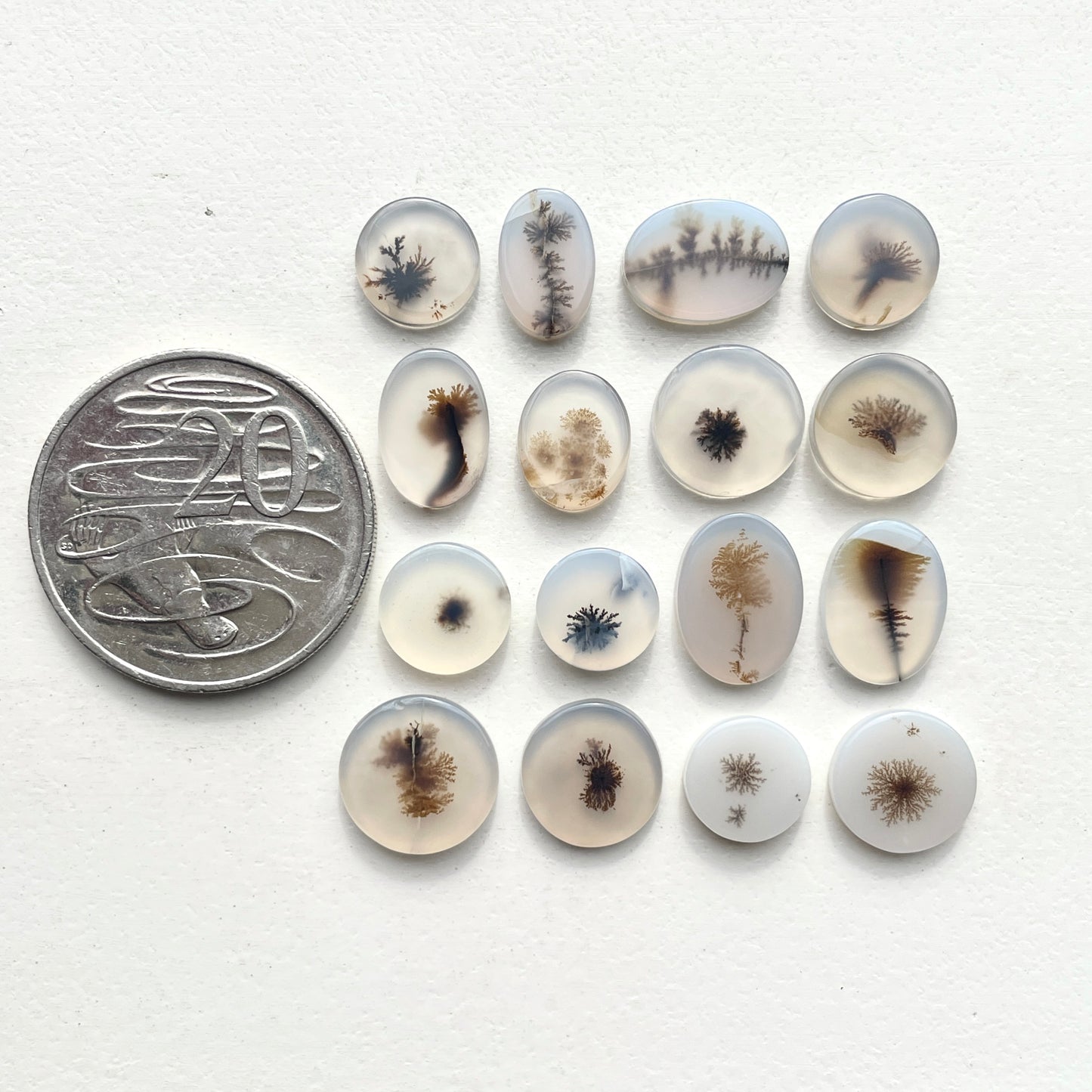 10-15mm Scenic Dendritic Agate Cabochon Smooth - Choose your Stone (C)