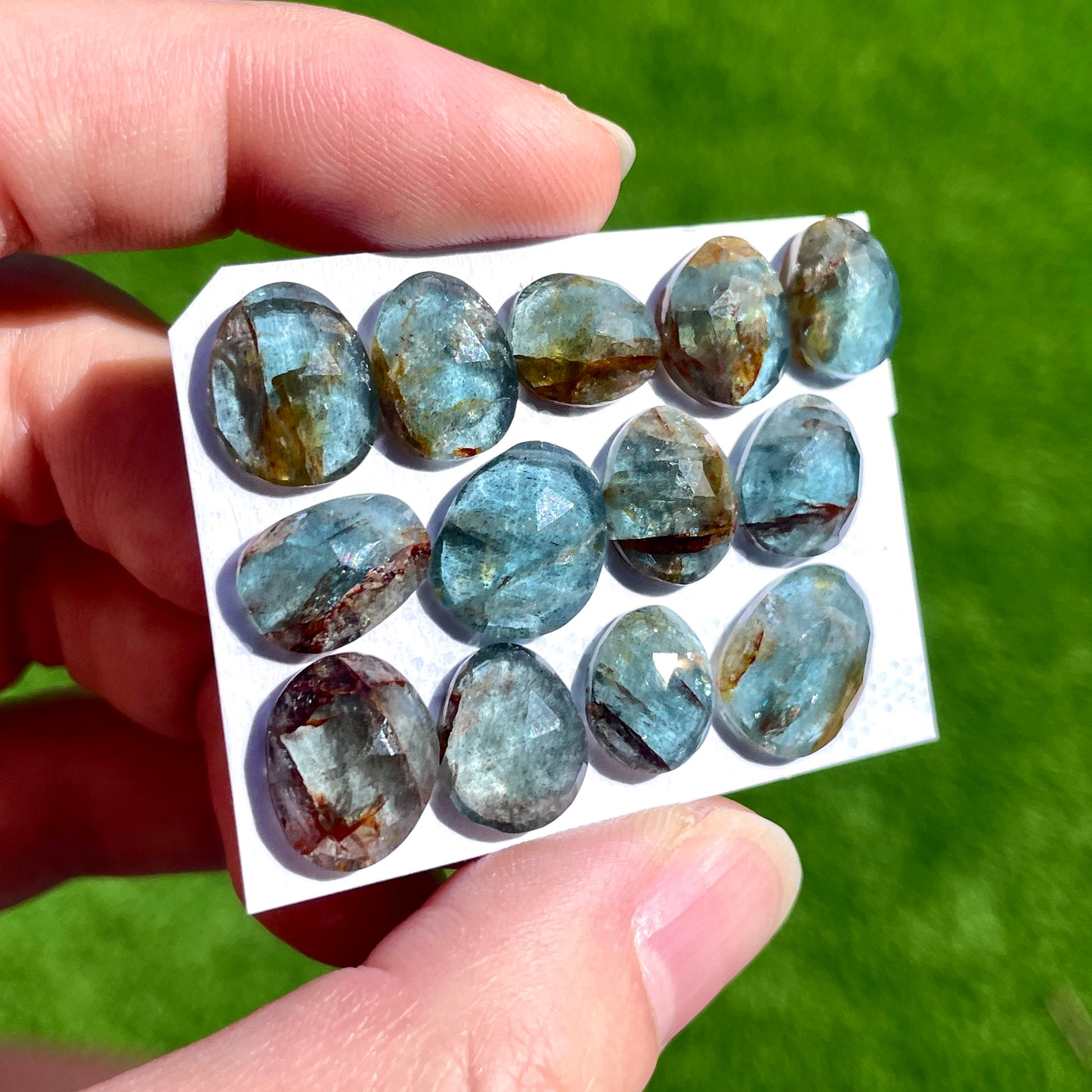 10-13mm Orange/Red Moss Aquamarine Cabochon Rose cut - Choose your Stone (W8)