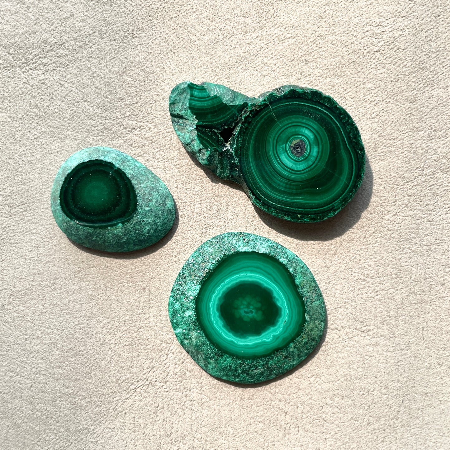 Bullseye Malachite Raw-edge Specimen Flatback Smooth - Choose your Stone (W6)