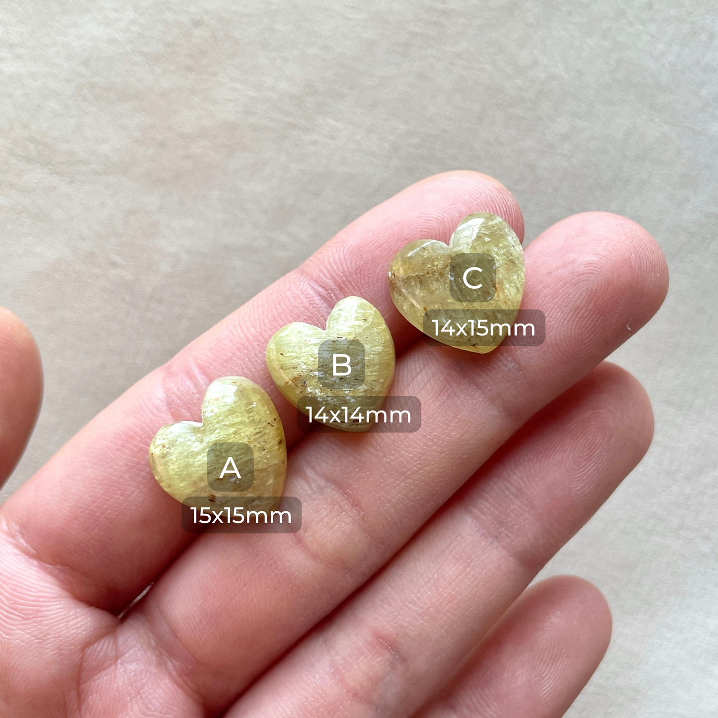 Chatoyant Yellow Apatite Heart Cabochon - Choose your Stone (W4)