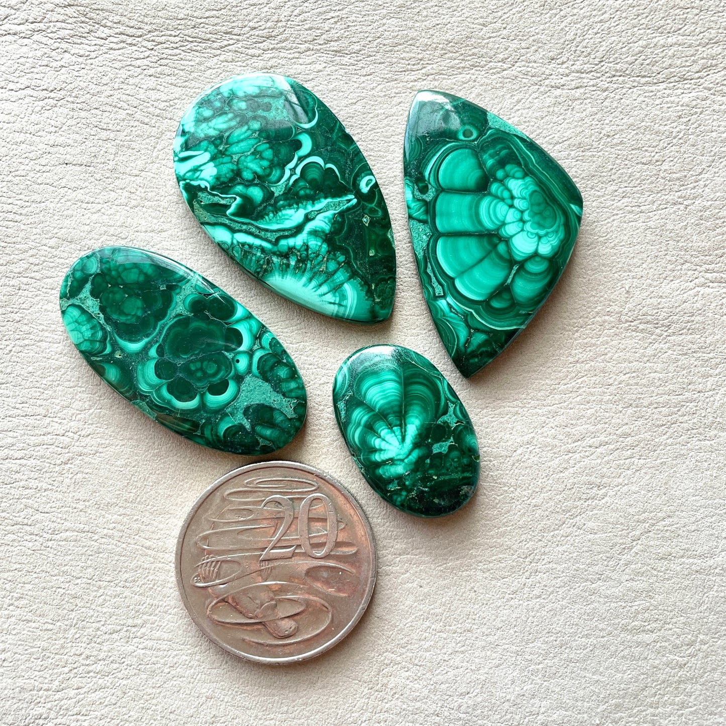 ‘Flower’ Malachite Cabochon Smooth - Choose your Stone (W1)
