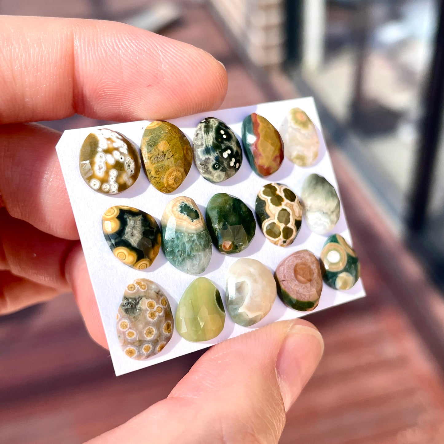 9-12mm Ocean Jasper Cabochon Rose cut - Choose your Stone (W7)