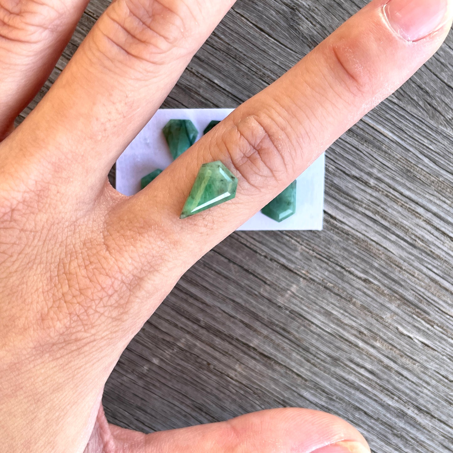 12mm Emerald Cabochon Polygon Step Cut - Choose your Stone (W8)