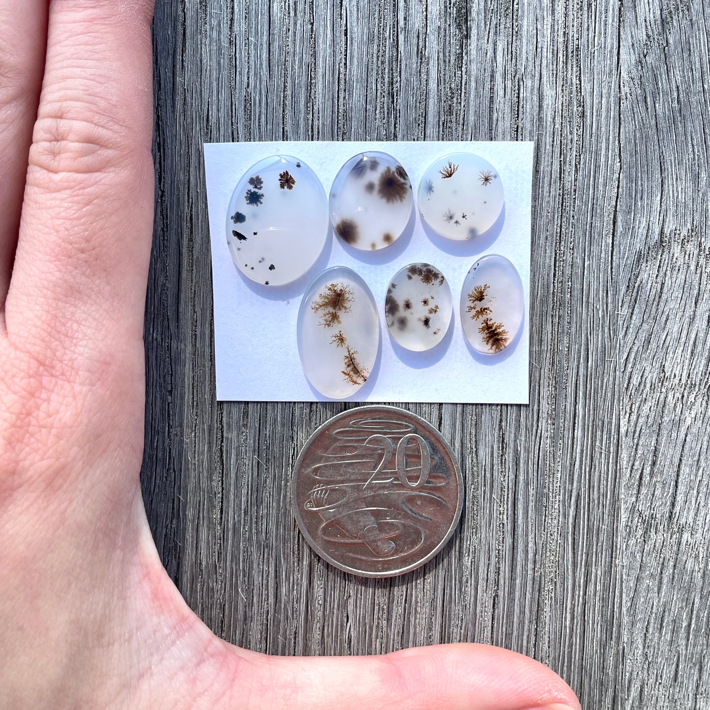 13-22mm Scenic Dendritic Agate Cabochon Smooth - Choose your Stone (E)