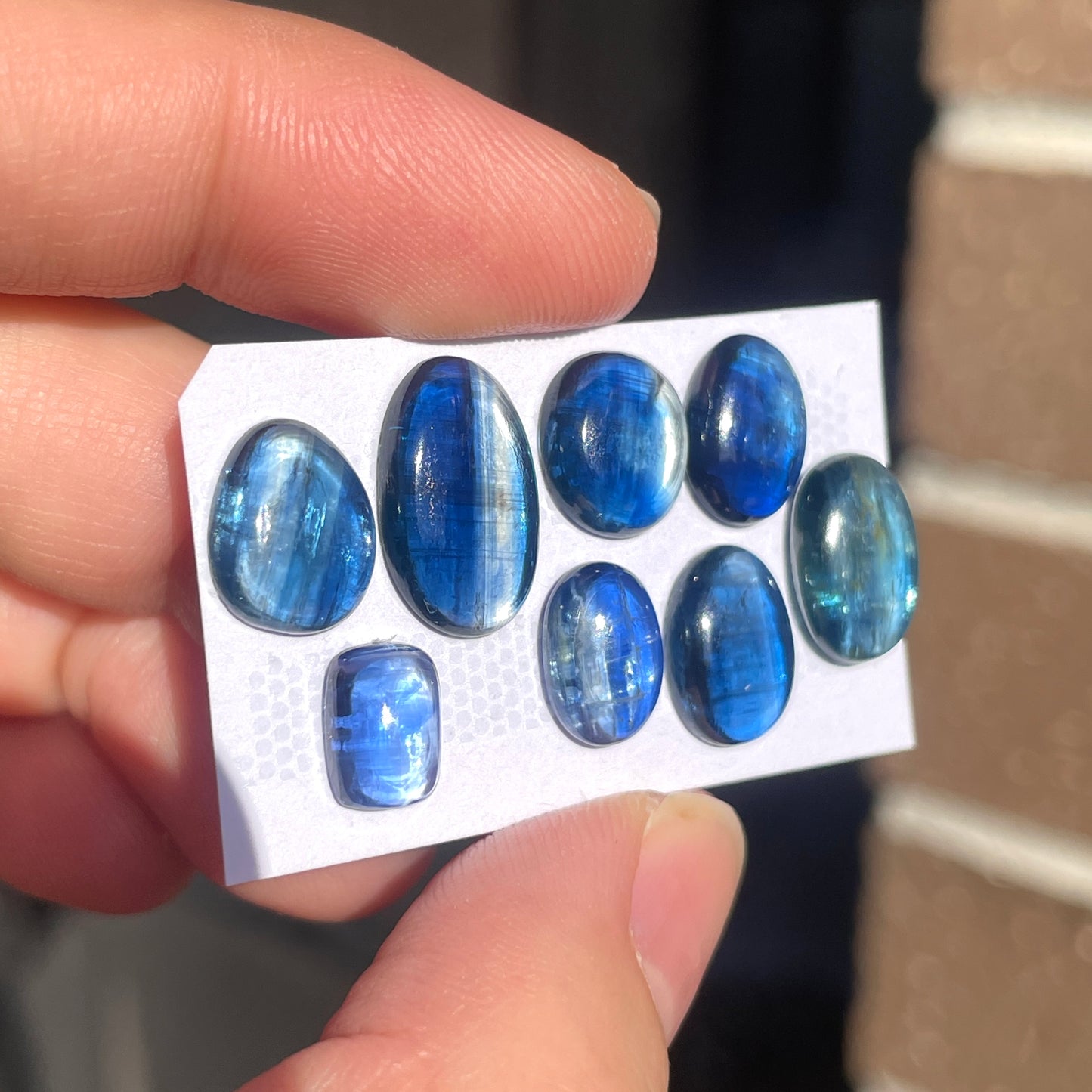 8-15mm Bio (Two tone) Blue Kyanite Oval Cabochon Smooth - Choose your Stone (W8)
