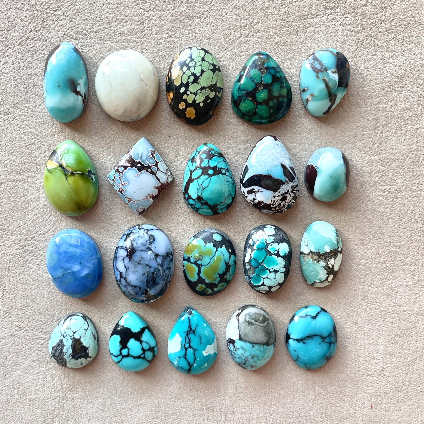 11-17mm Hubei Turquoise Cabochon Smooth (Backed) - Choose your Stone (C3-W4)