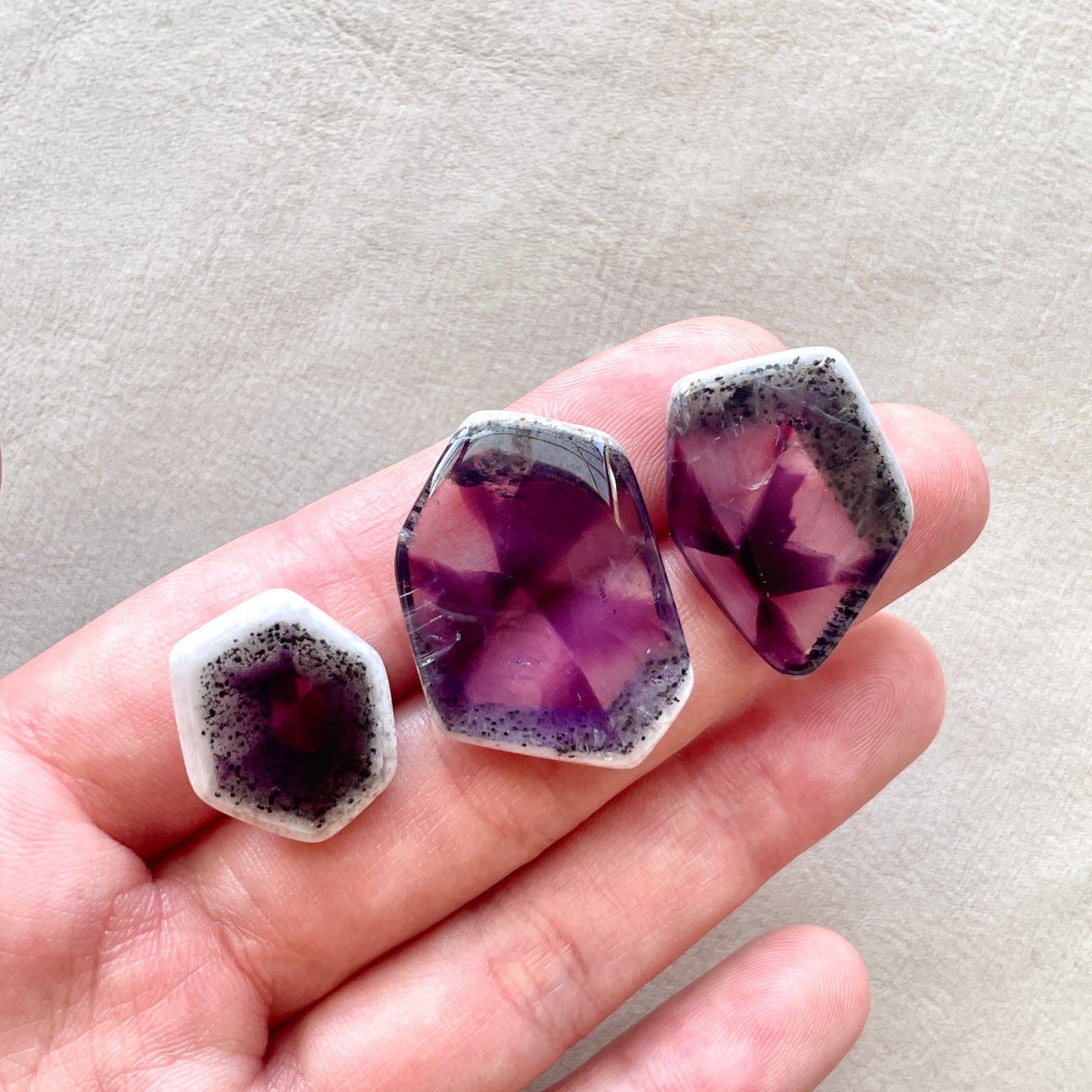 Trapiche ‘Star’ Amethyst Cabochon Smooth - Choose your Stone (W4)