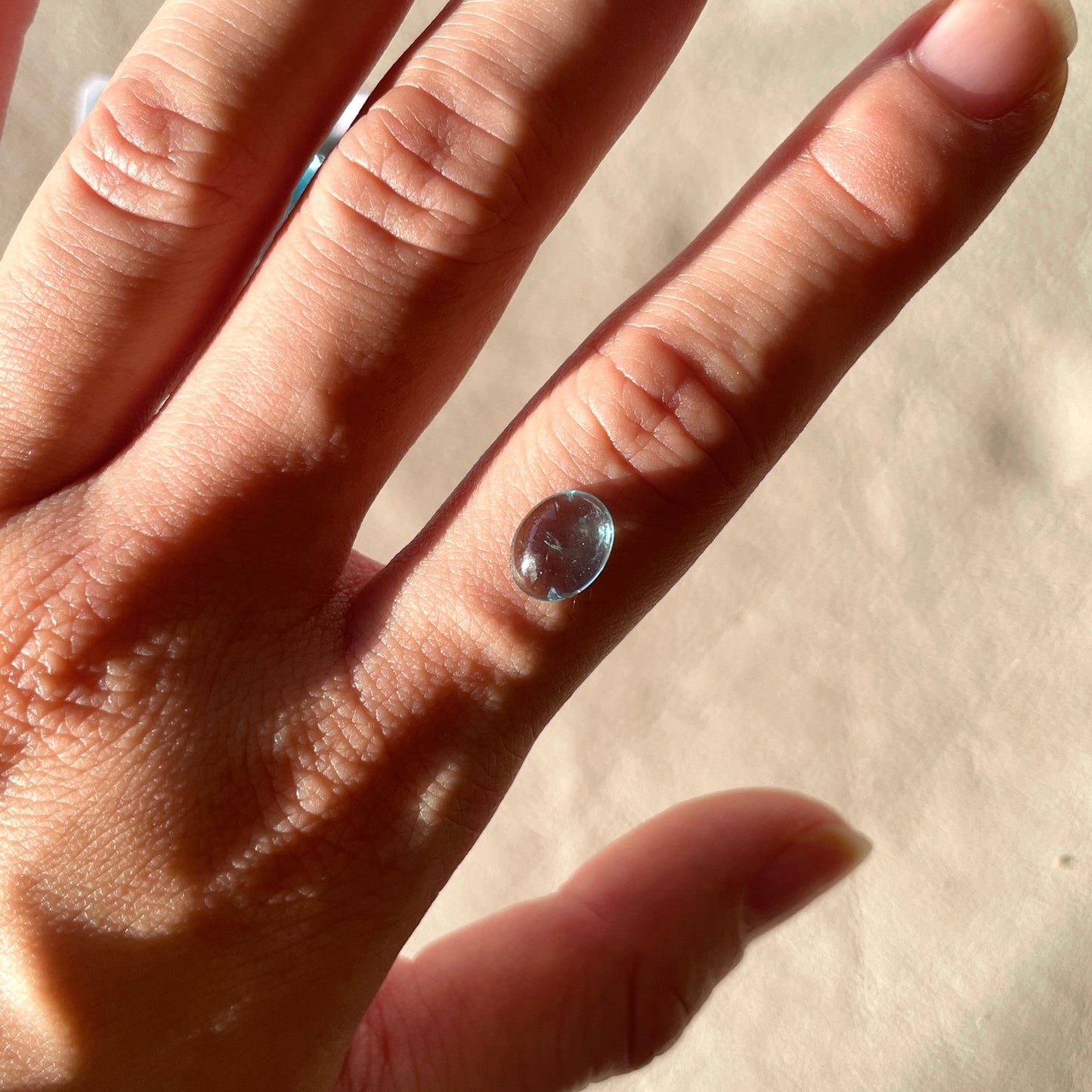 9x7mm Sky Blue Apatite Cabochons Smooth Oval - Set of 3 (E19)