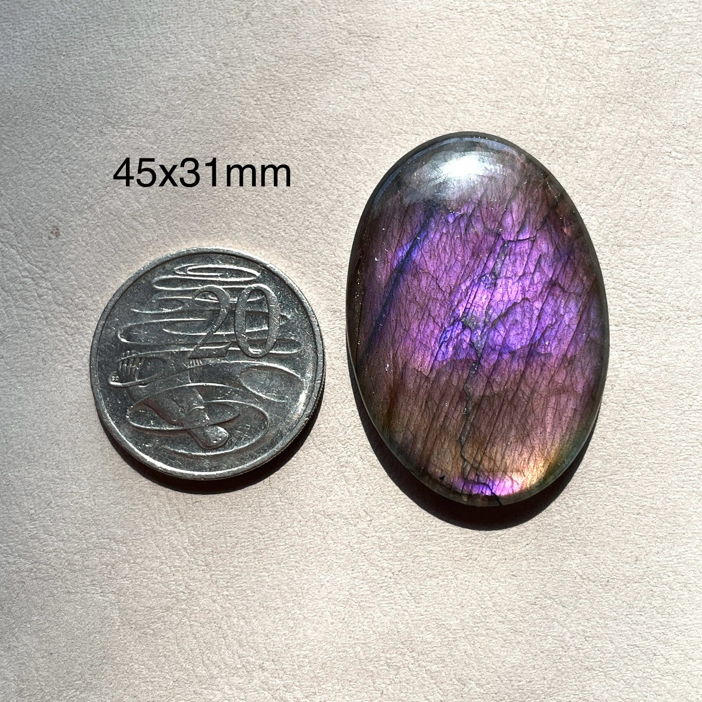 OOAK Purple/Pink Finland Spectrolite/Labradorite Oval Cabochon - 45mm x 31mm - E18