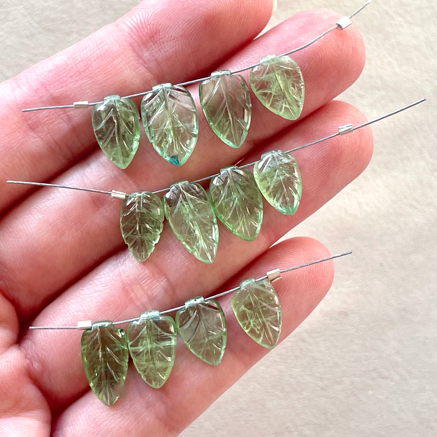 Mint Kyanite Leaf Briolette Beads - Set of 4 - Choose your Set (W7)
