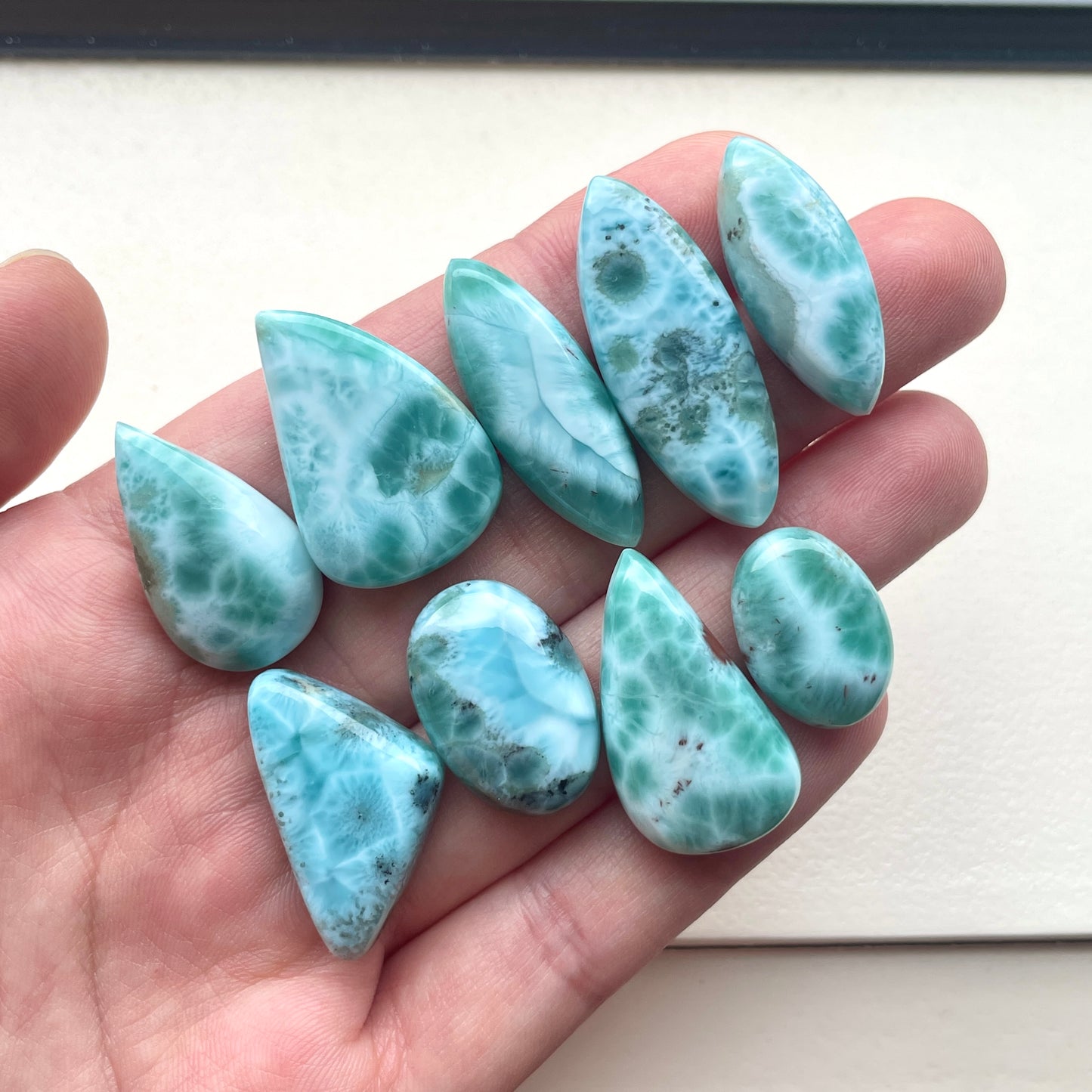 17-33mm Gemmy Blue Larimar Cabochon Smooth - Choose your Stone (W2)