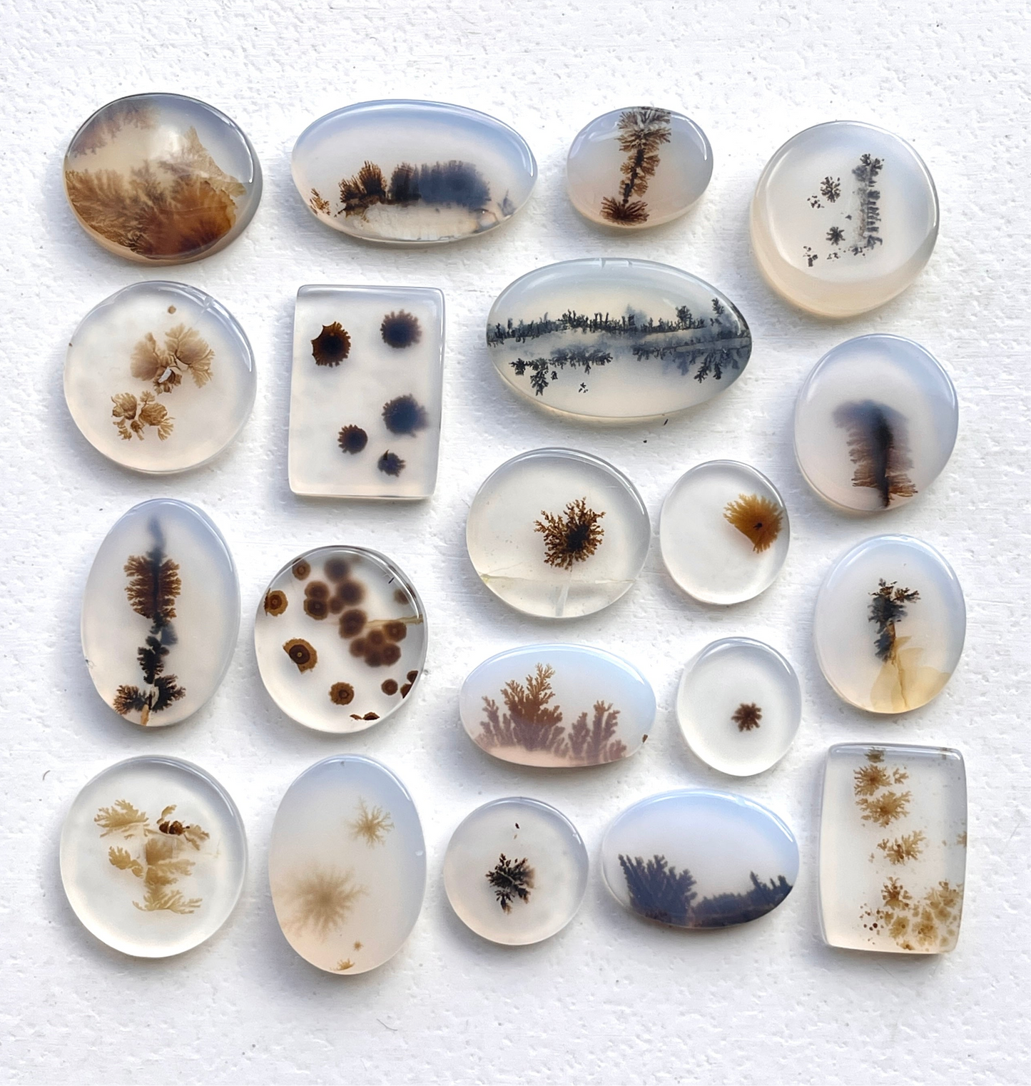 7-15mm Scenic Dendritic Agate Cabochon Smooth - Choose your Stone (F)
