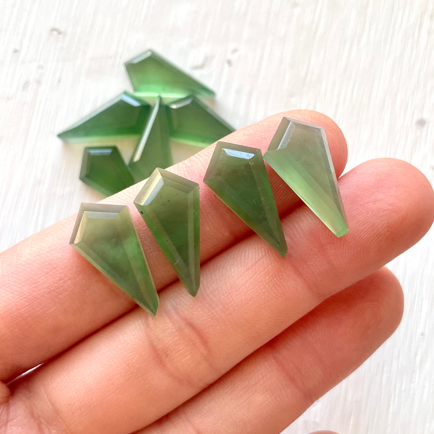 20x10mm Serpentine Kite Cabochons Step Cut - Set of 2 (W2)