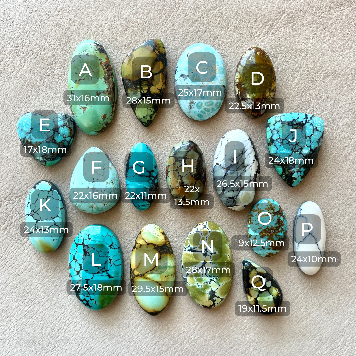 Hubei Turquoise Cabochon Smooth (Backed) - Choose your Stone (B) (W3)