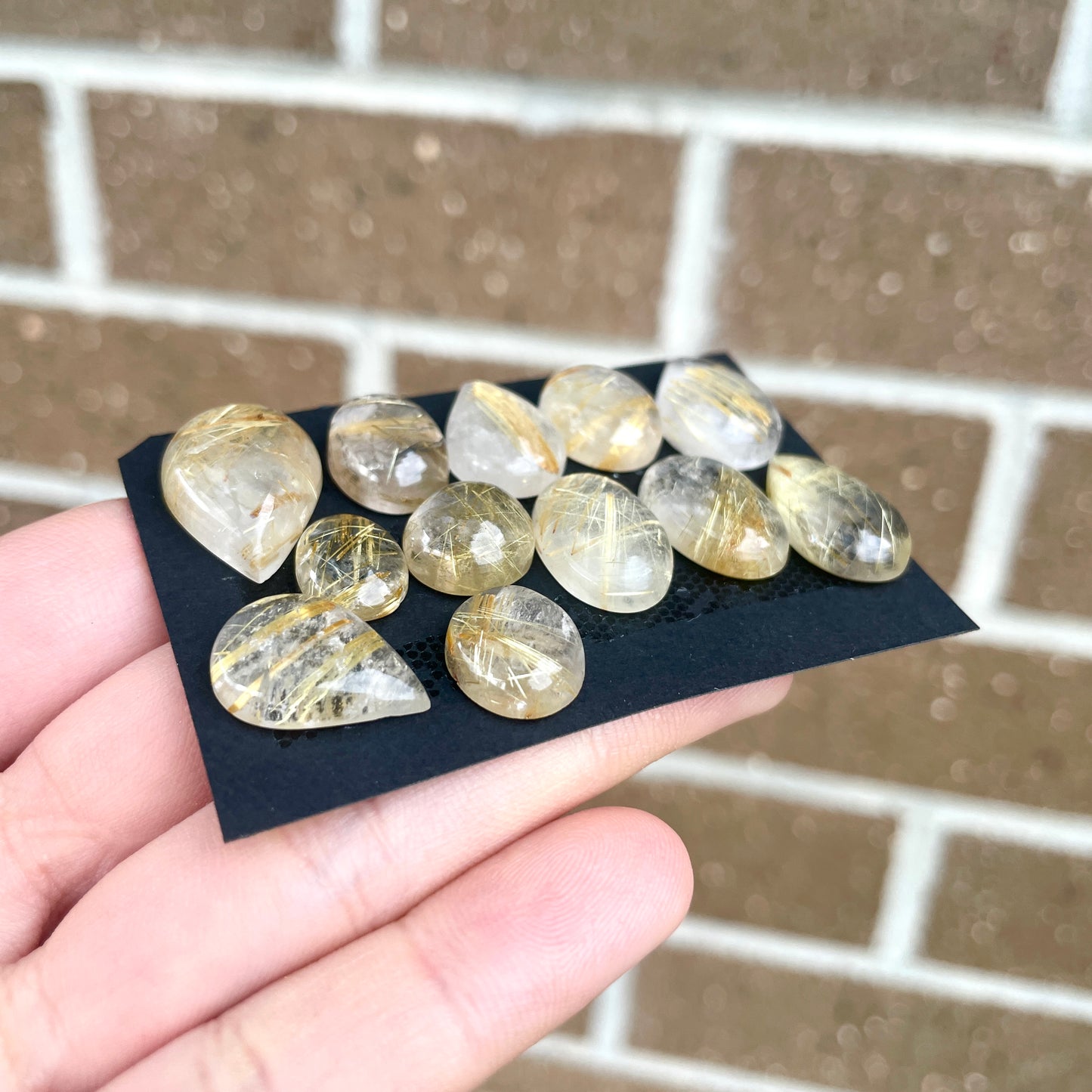 11-20mm Gold Rutilated/Rutile Quartz Cabochon Smooth - Choose your Stone (A)(W4)