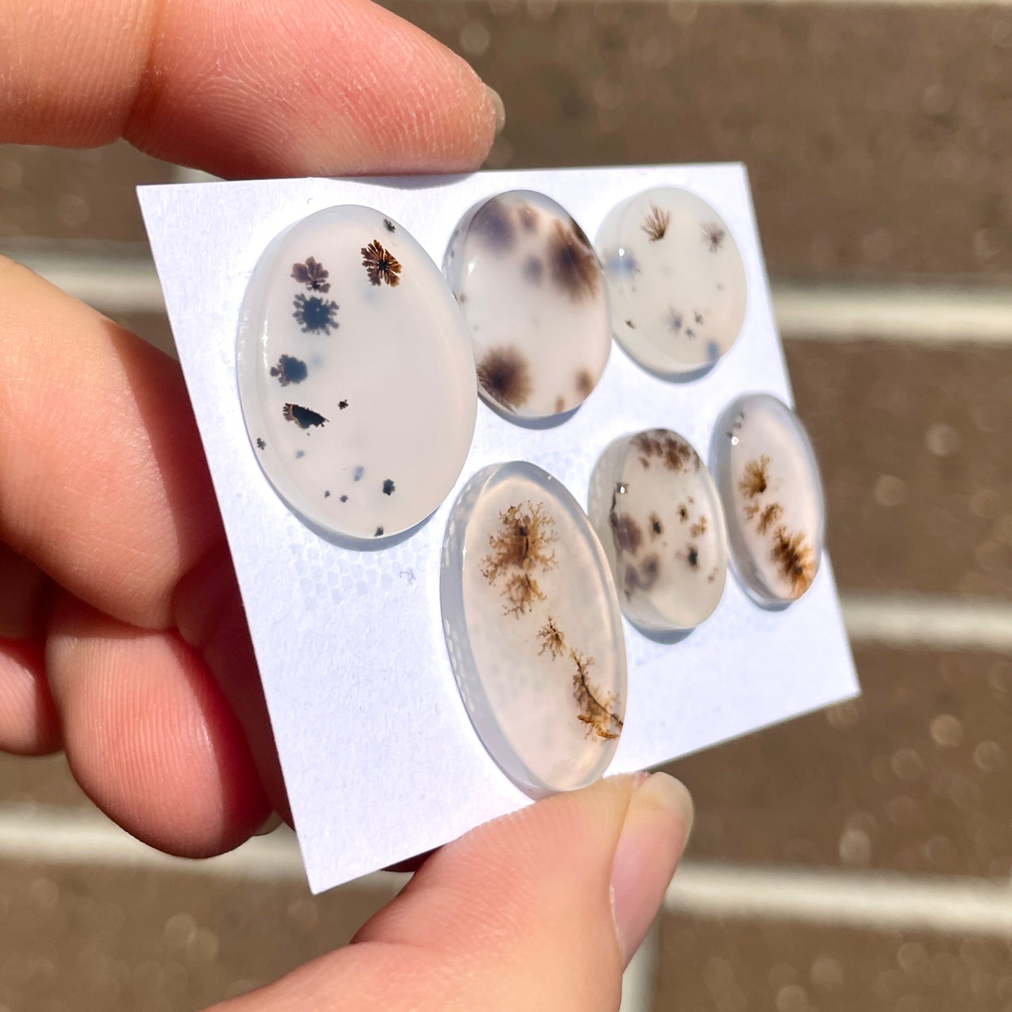 13-22mm Scenic Dendritic Agate Cabochon Smooth - Choose your Stone (E)
