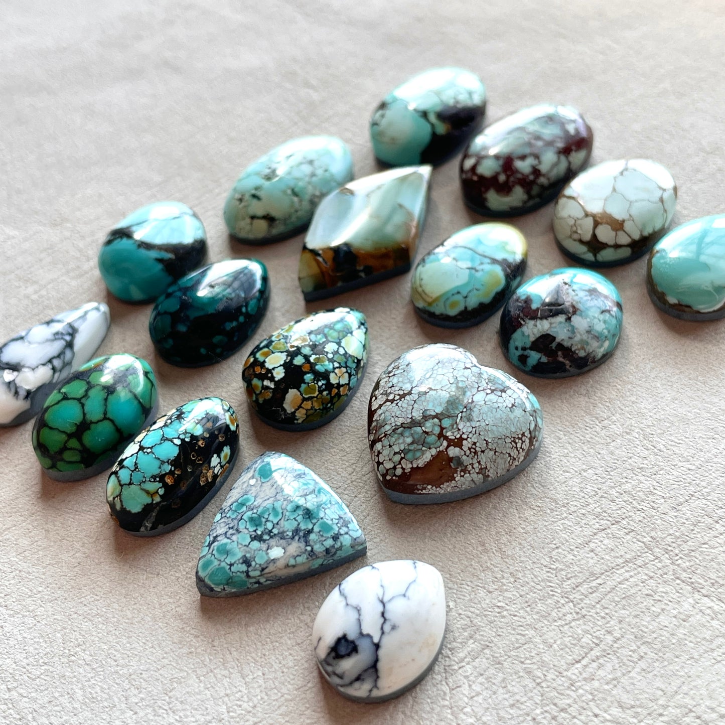 14-23mm Hubei Turquoise Cabochon Smooth (Backed) - Choose your Stone (T-W7)