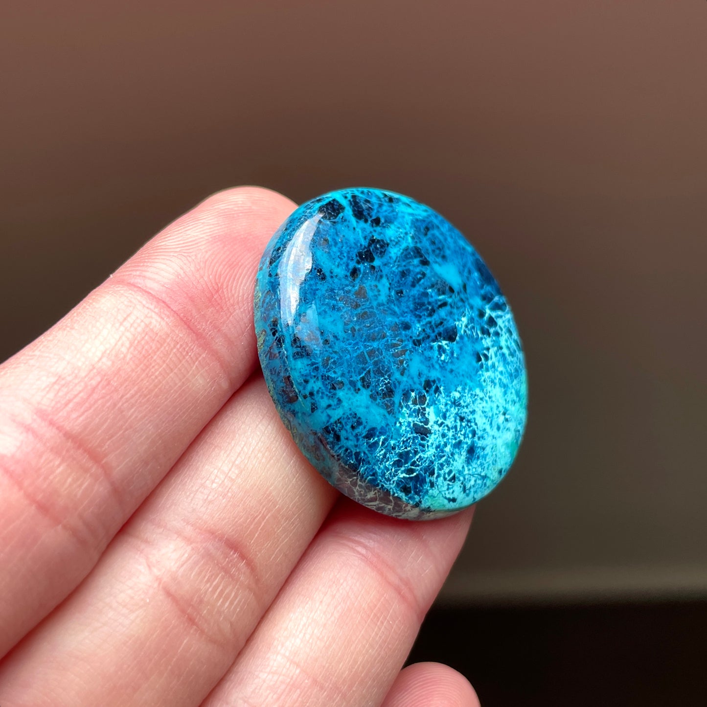 35mm Shattuckite (with Azurite) Round Cabochon (W6)