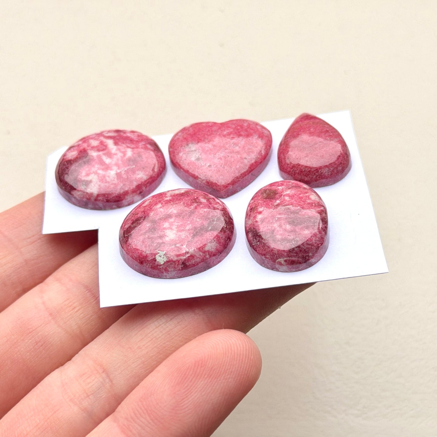 18-20mm Norwegian Thulite Cabochon Smooth - Choose your Stone (W12)