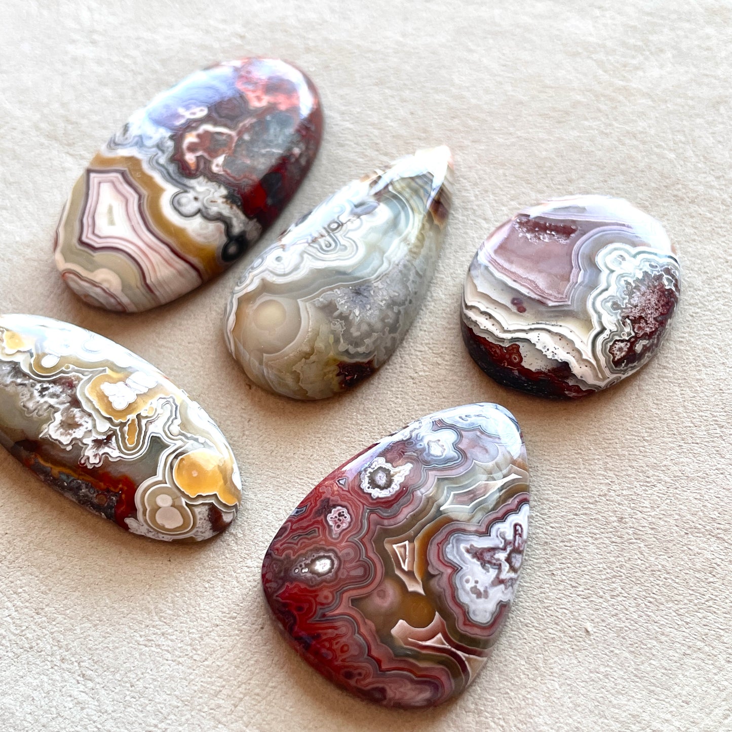 26-39mm Crazy Lace Agate Cabochon Smooth - Choose your Stone (W8)