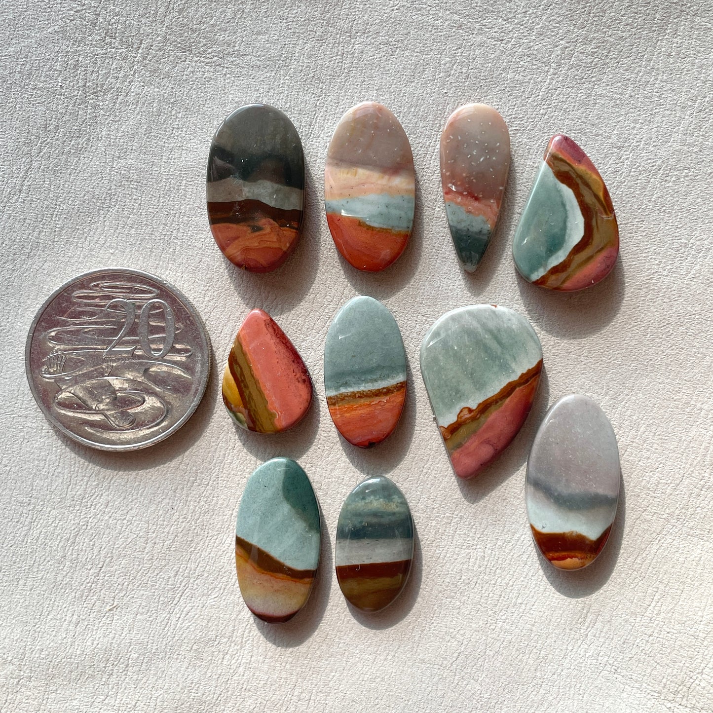 Polychrome Jasper Cabochons Smooth - Choose your Stone (A)(W3)
