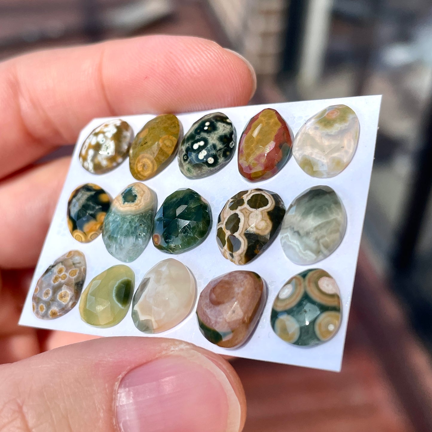 9-12mm Ocean Jasper Cabochon Rose cut - Choose your Stone (W7)