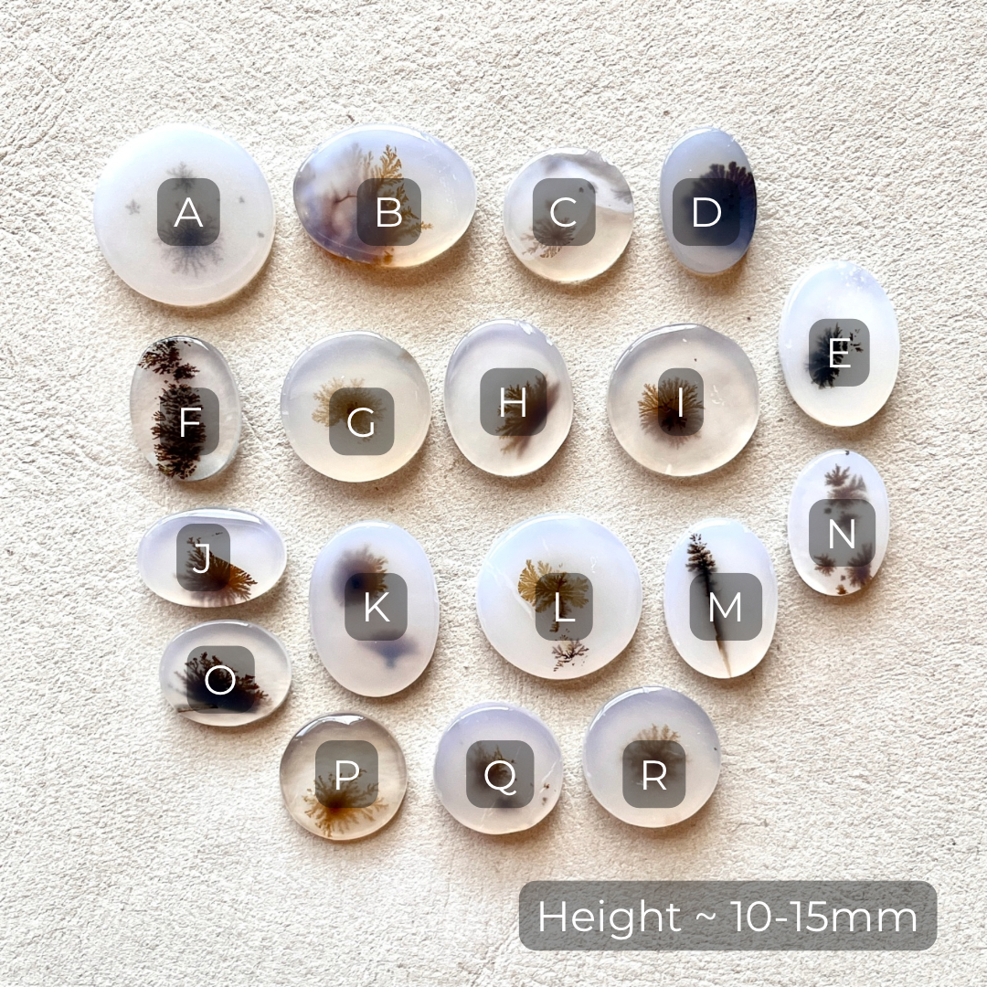 10-15mm Scenic Dendritic Agate Cabochon Smooth - Choose your Stone (G)