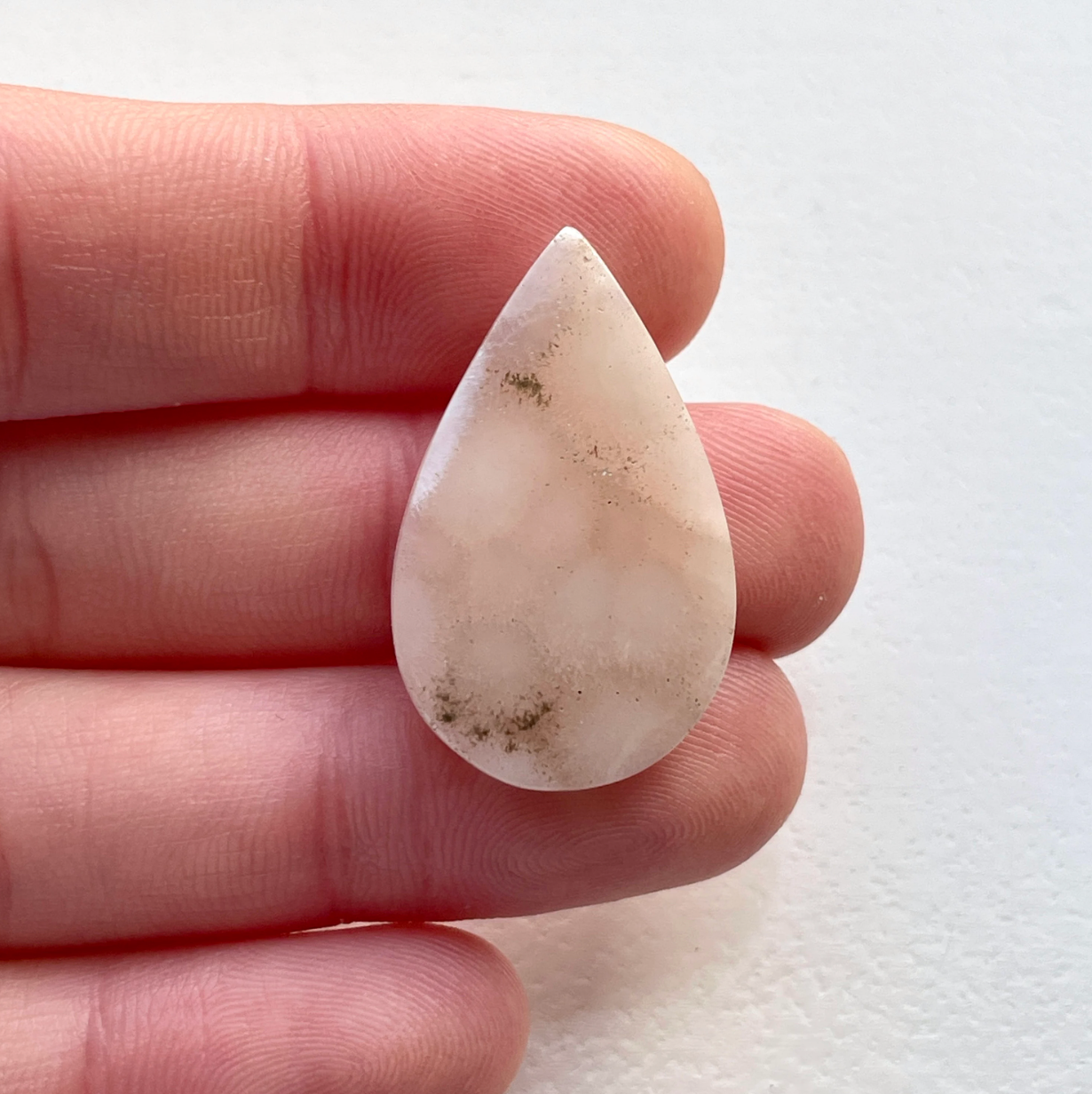Natrolite/Pink Larimar Teardrop Cabochon Smooth (B)